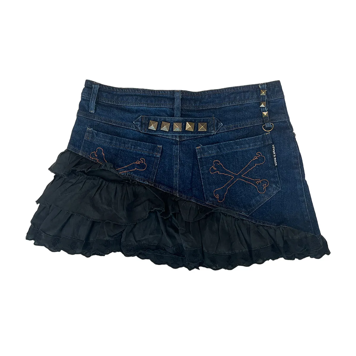 00s Skull Denim Skirt