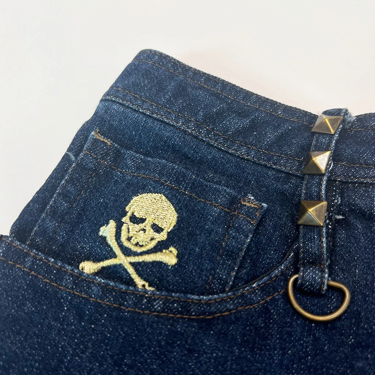 00s Skull Denim Skirt