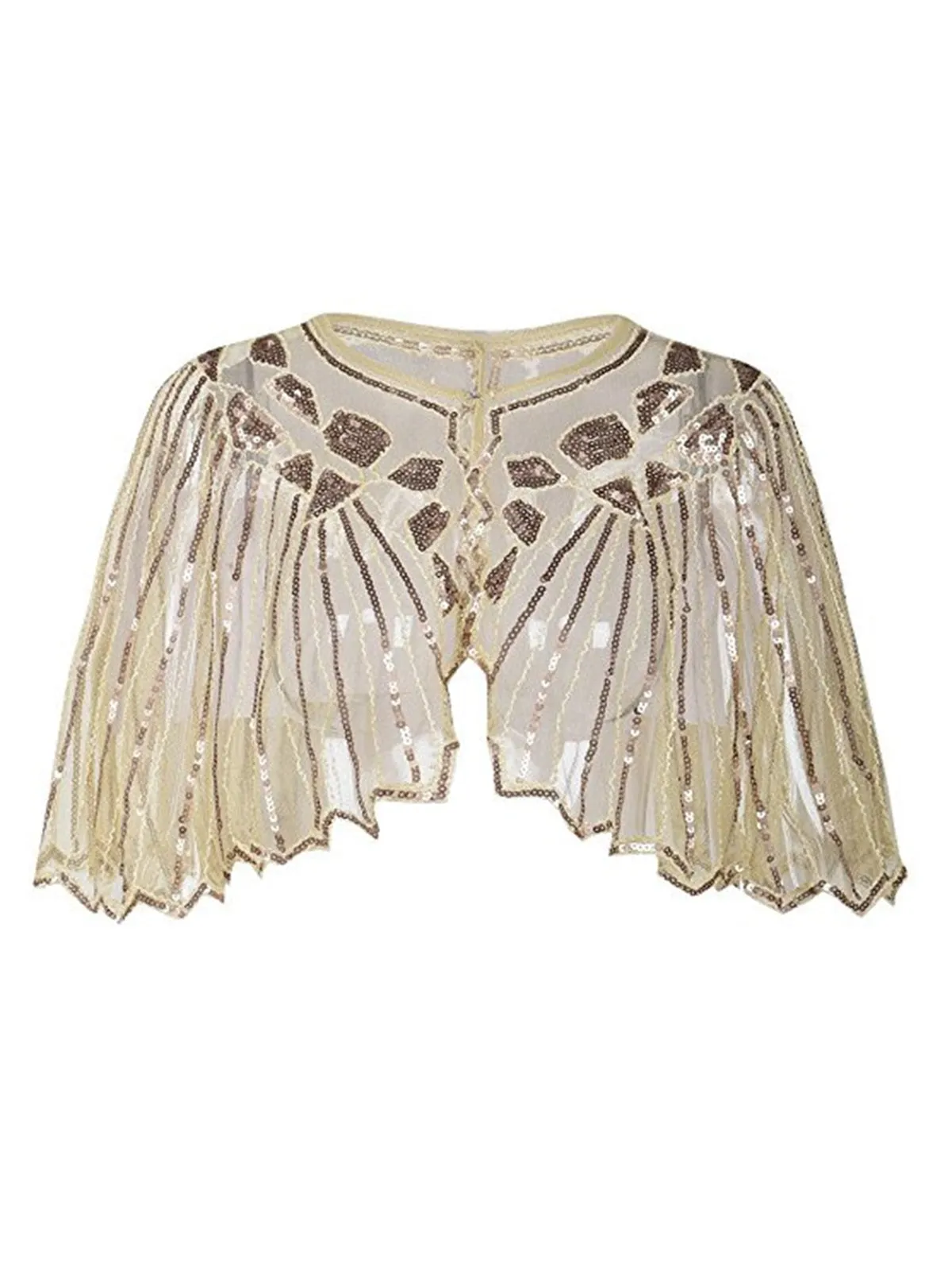 1920s Geometric Sequined Short Cape