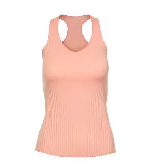 196053-815 | PLEATED V-NECK TANK | PEACH