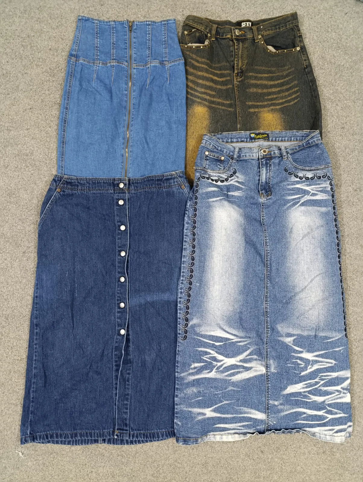 #206 Ladies Y2K Denim Maxi Skirts -34