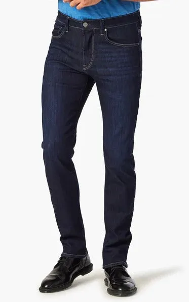 34 Heritage Courage Straight Leg Jeans In Deep Refined