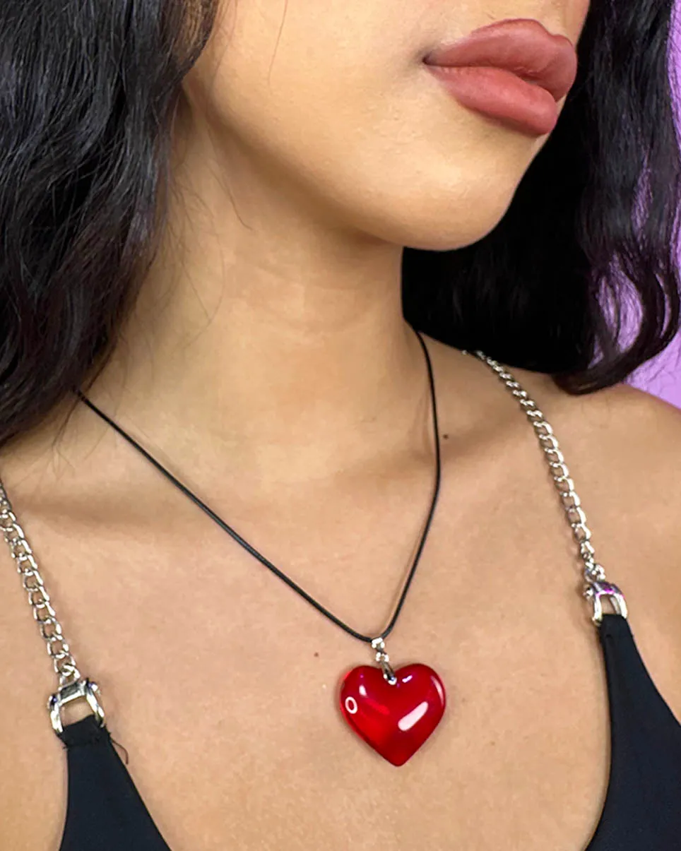 3D Heart Pendant Necklace