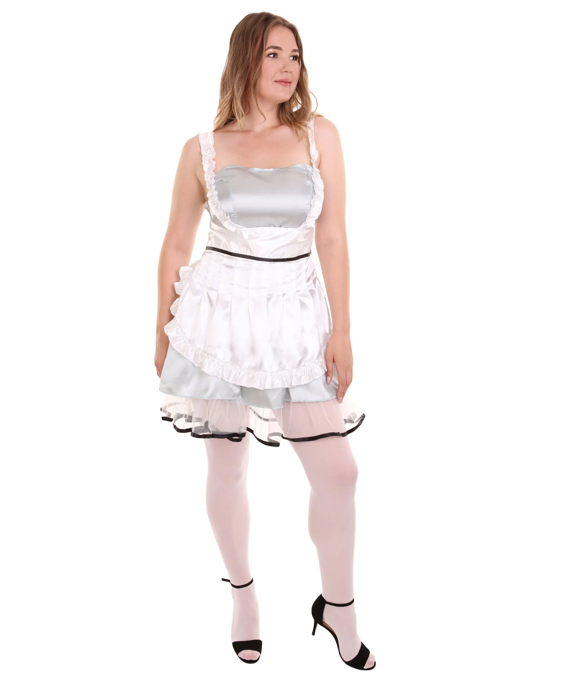 Adult Women's Sexy French Maid Uniform Costume | Silver Cosplay Costume