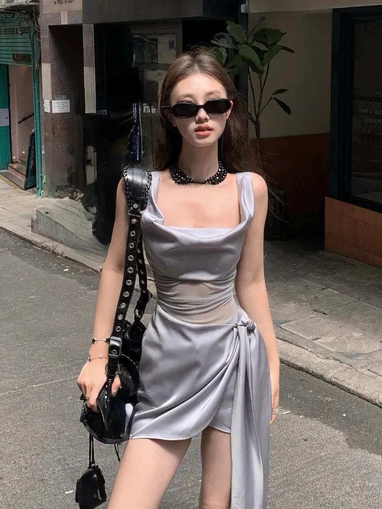 Advbridge  Summer French Elegant Y2k Mini Dress Woman Sexy Sleeveless Short Party Dress Casual One Piece Dress Korean Fashion Chic