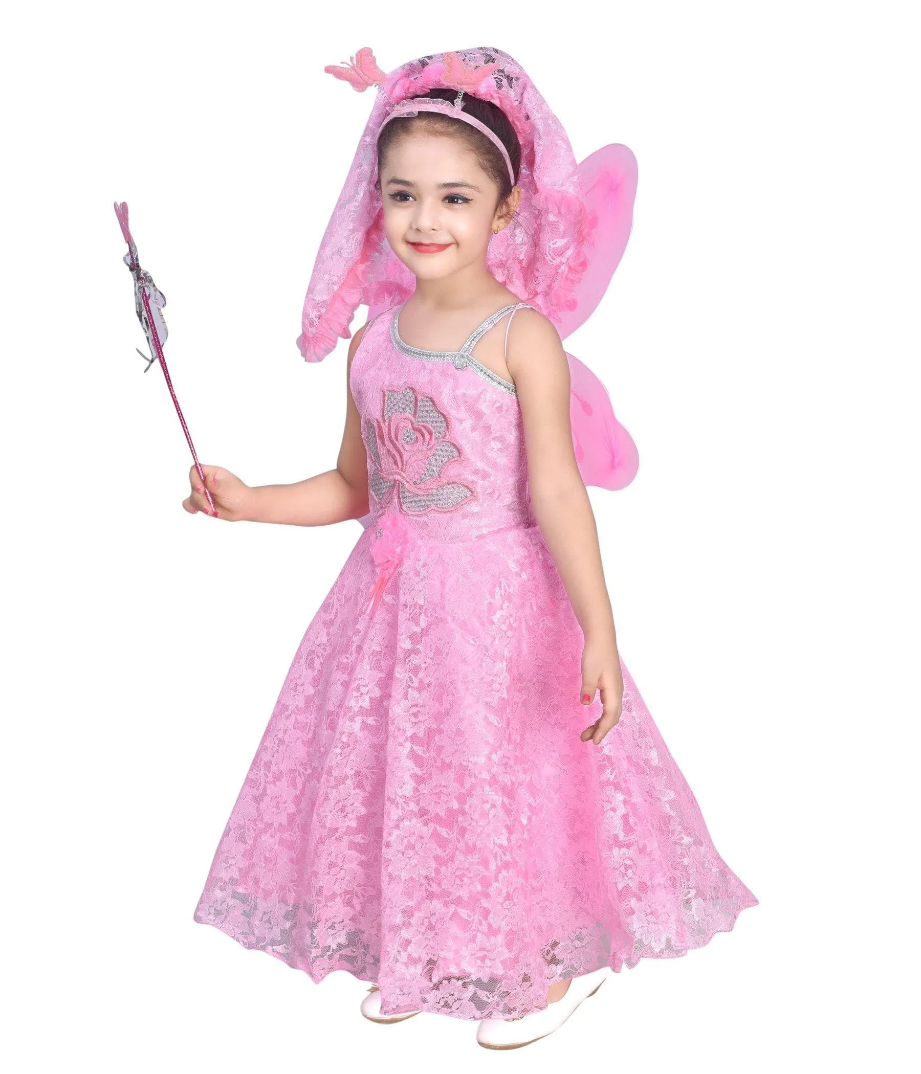 AHHAAAA Kids Cotton A-Line Maxi Dress/Angel Pari Dress/Christmas Gown