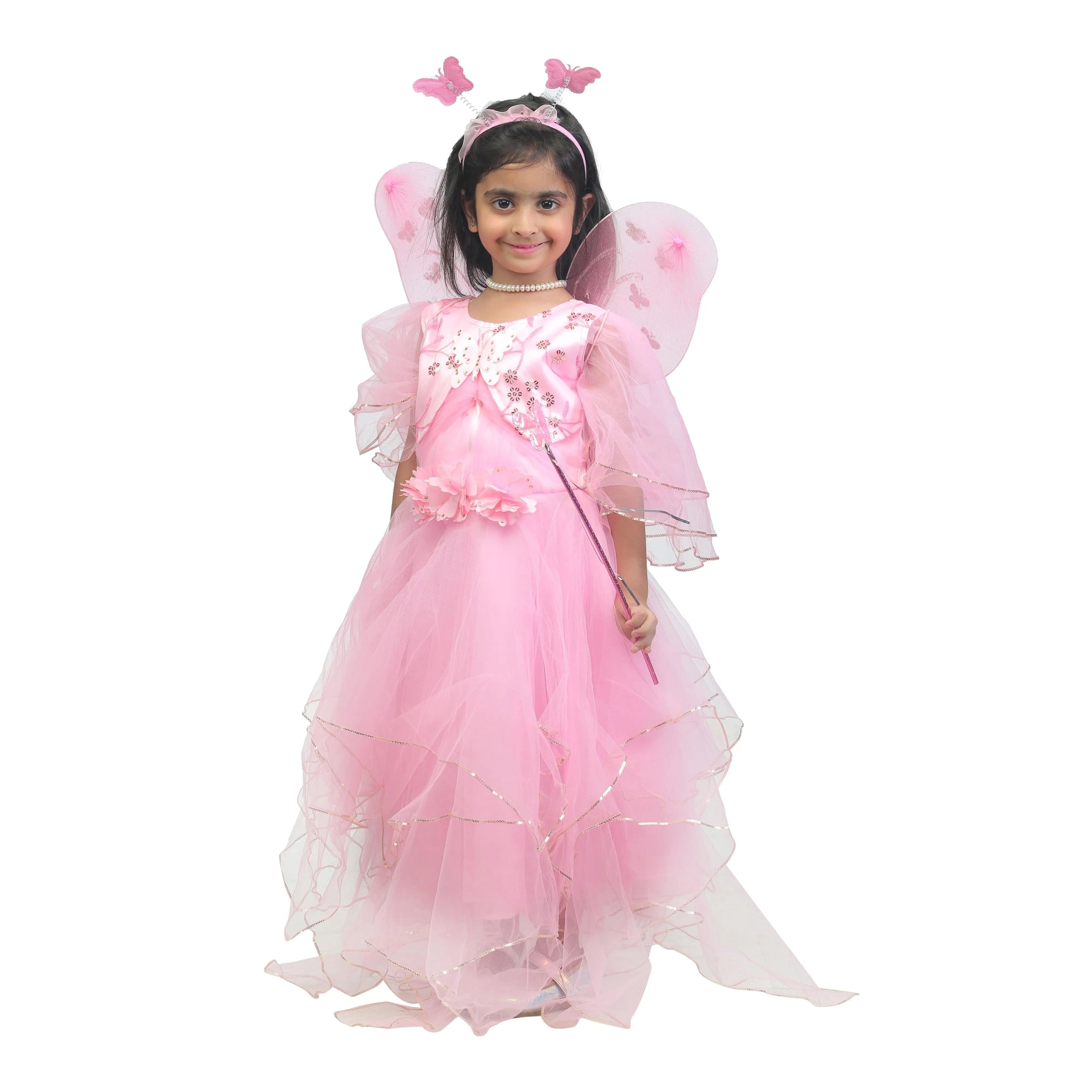 Ahhaaaa Kids Cotton A-Line Maxi Dress/Angel Pari Dress/Christmas Gown