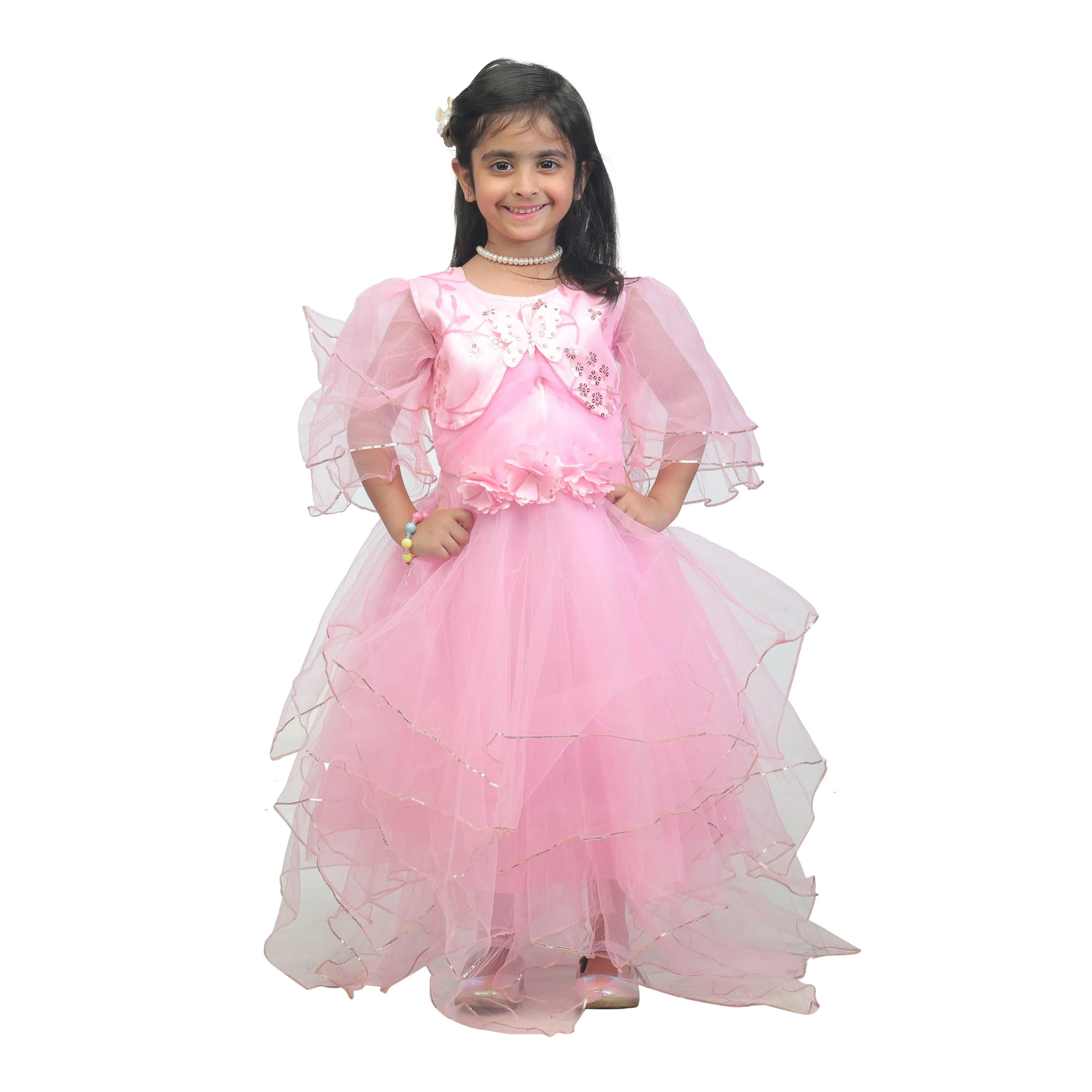 Ahhaaaa Kids Cotton A-Line Maxi Dress/Angel Pari Dress/Christmas Gown