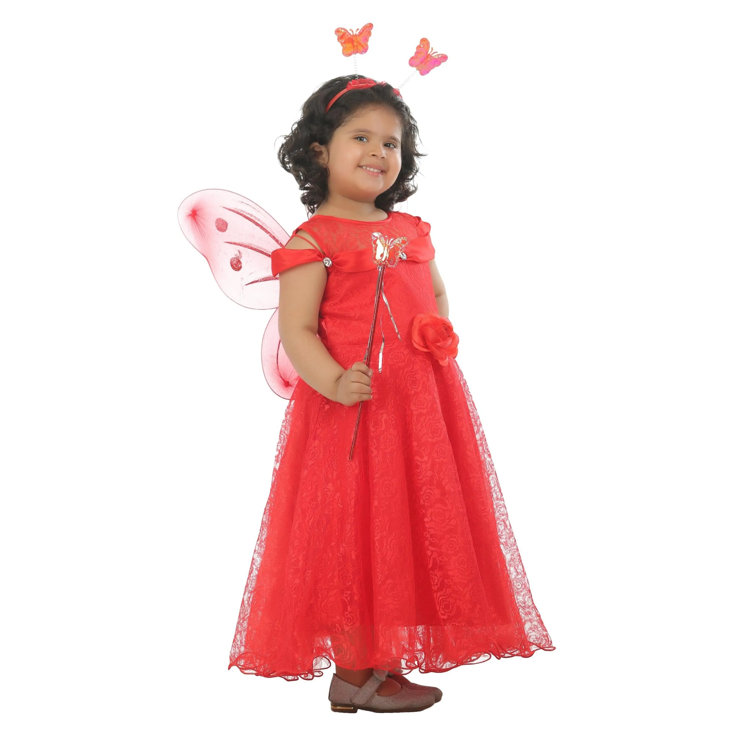 Ahhaaaa Kids Cotton A-Line Maxi Dress/Angel Pari Dress/Christmas Gown