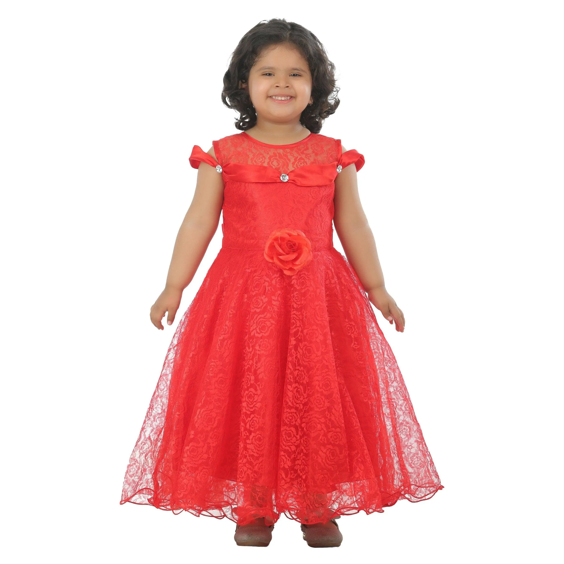 Ahhaaaa Kids Cotton A-Line Maxi Dress/Angel Pari Dress/Christmas Gown