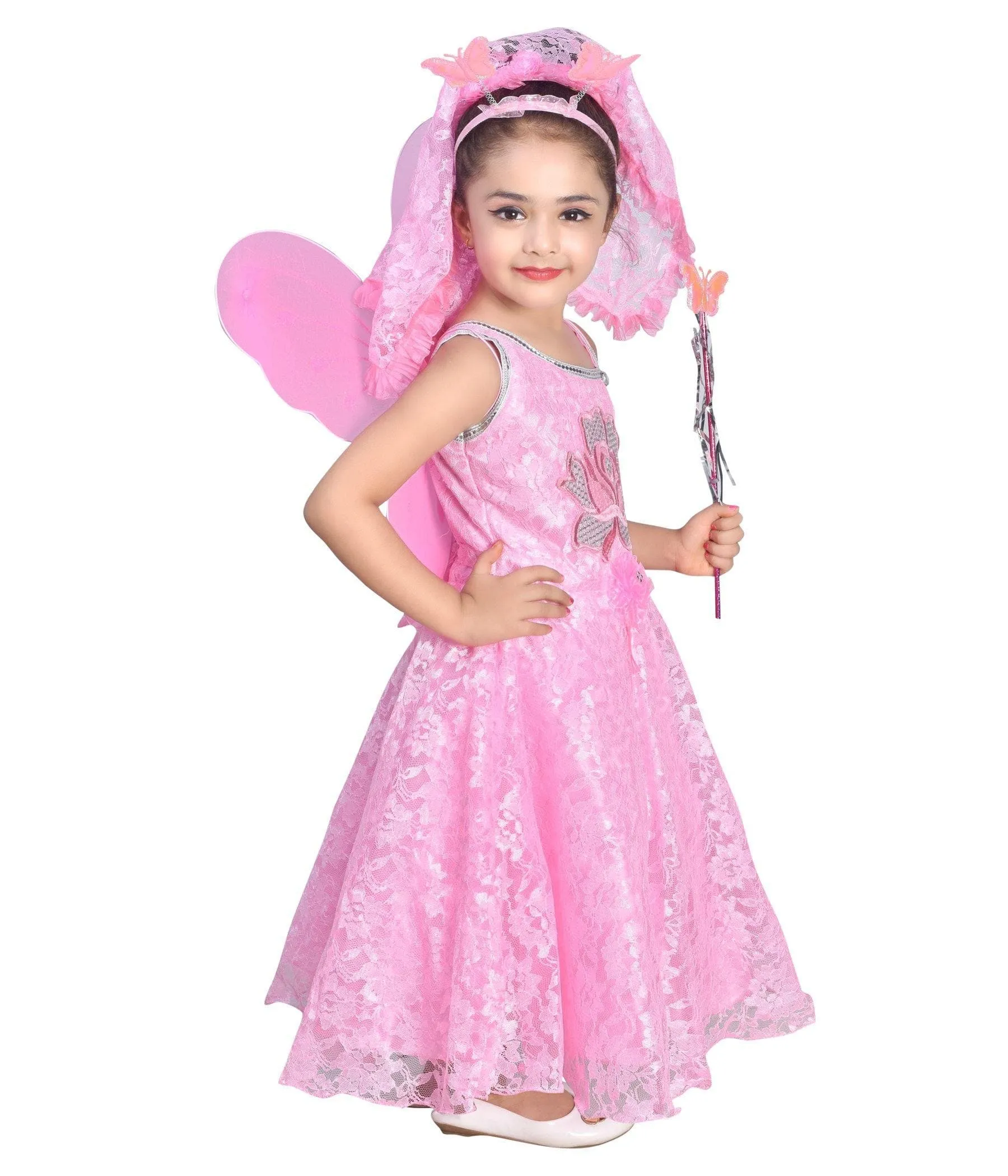 AHHAAAA Kids Cotton A-Line Maxi Dress/Angel Pari Dress/Christmas Gown