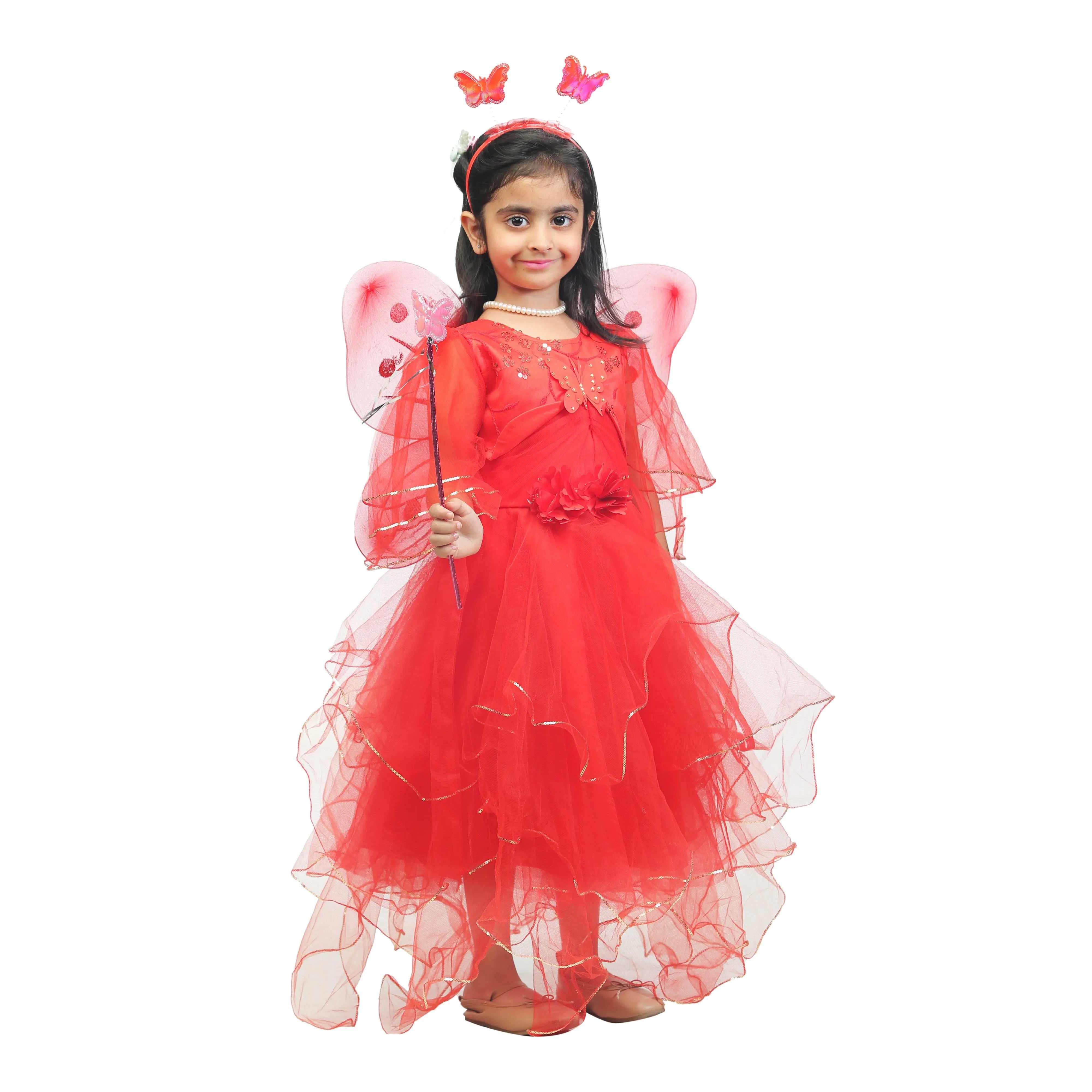 Ahhaaaa Kids Cotton A-Line Maxi Dress/Angel Pari Dress/Christmas Gown