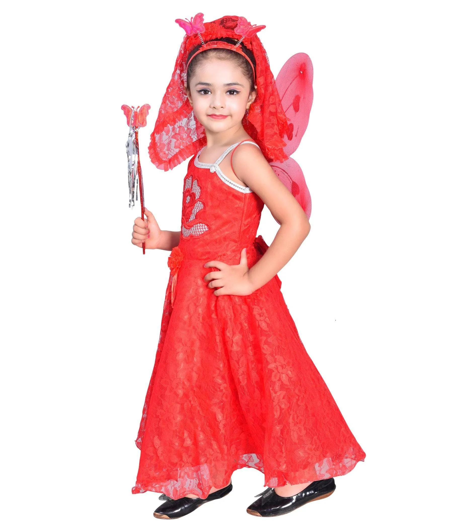 AHHAAAA Kids Cotton A-Line Maxi Dress/Angel Pari Dress/Christmas Gown