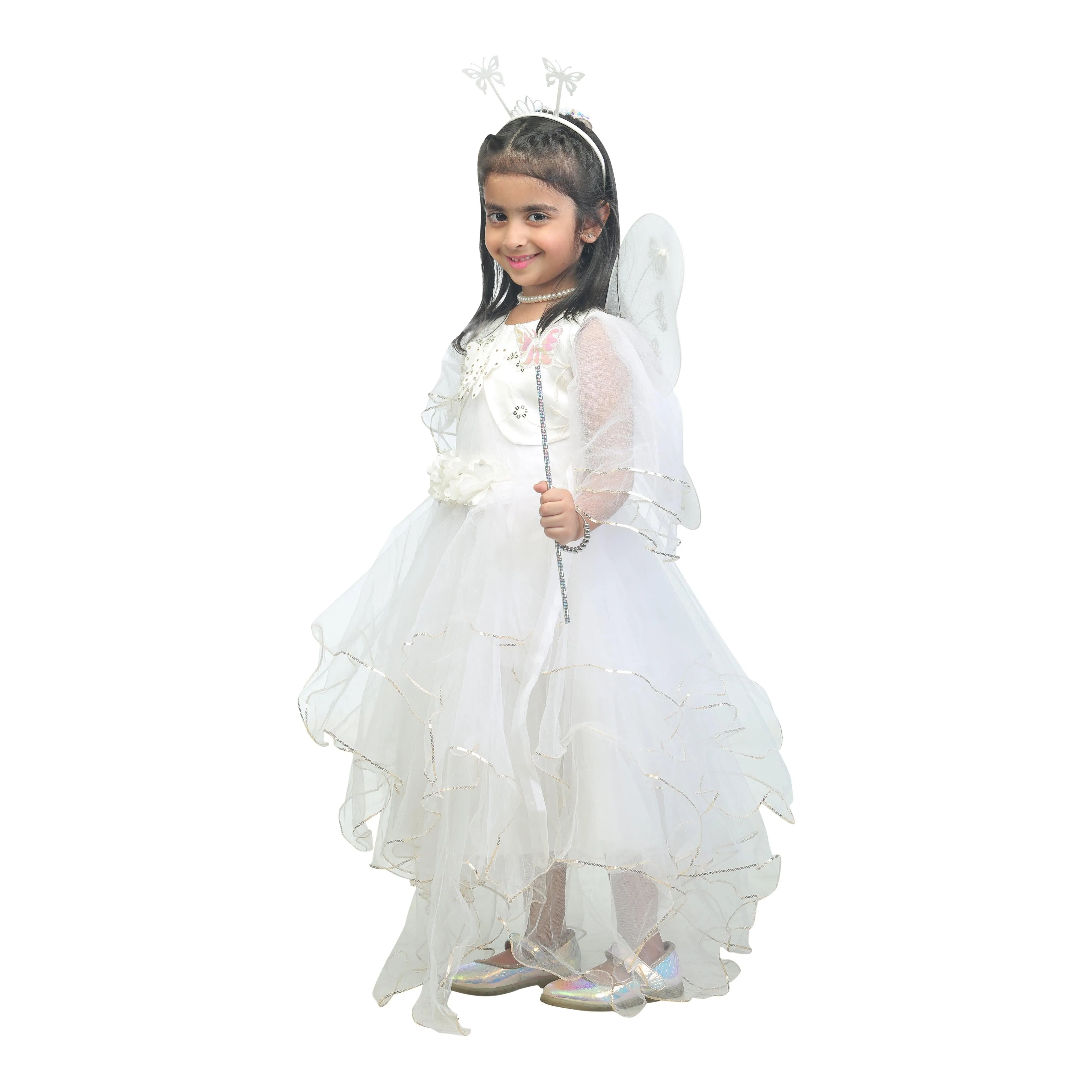 Ahhaaaa Kids Cotton A-Line Maxi Dress/Angel Pari Dress/Christmas Gown