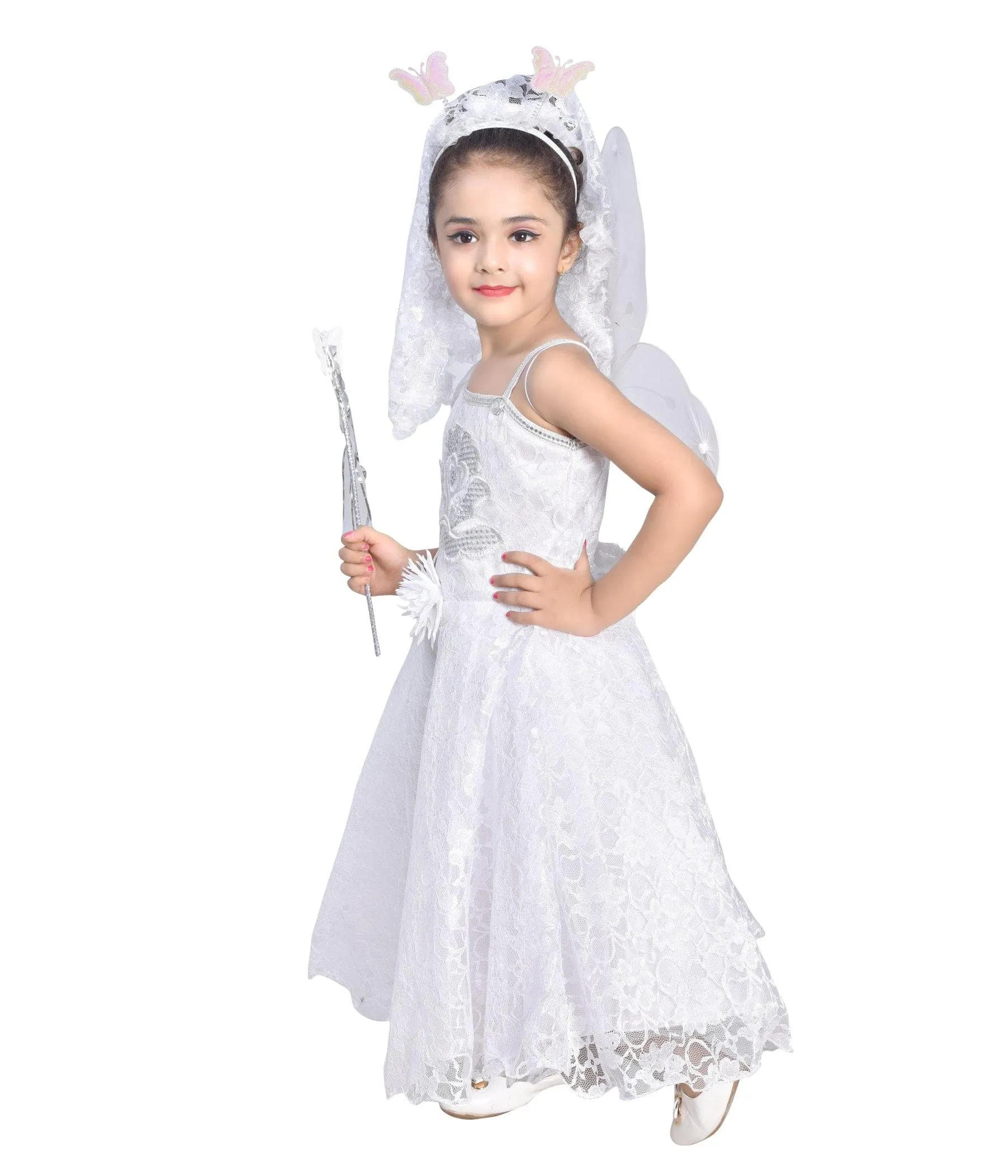 AHHAAAA Kids Cotton A-Line Maxi Dress/Angel Pari Dress/Christmas Gown