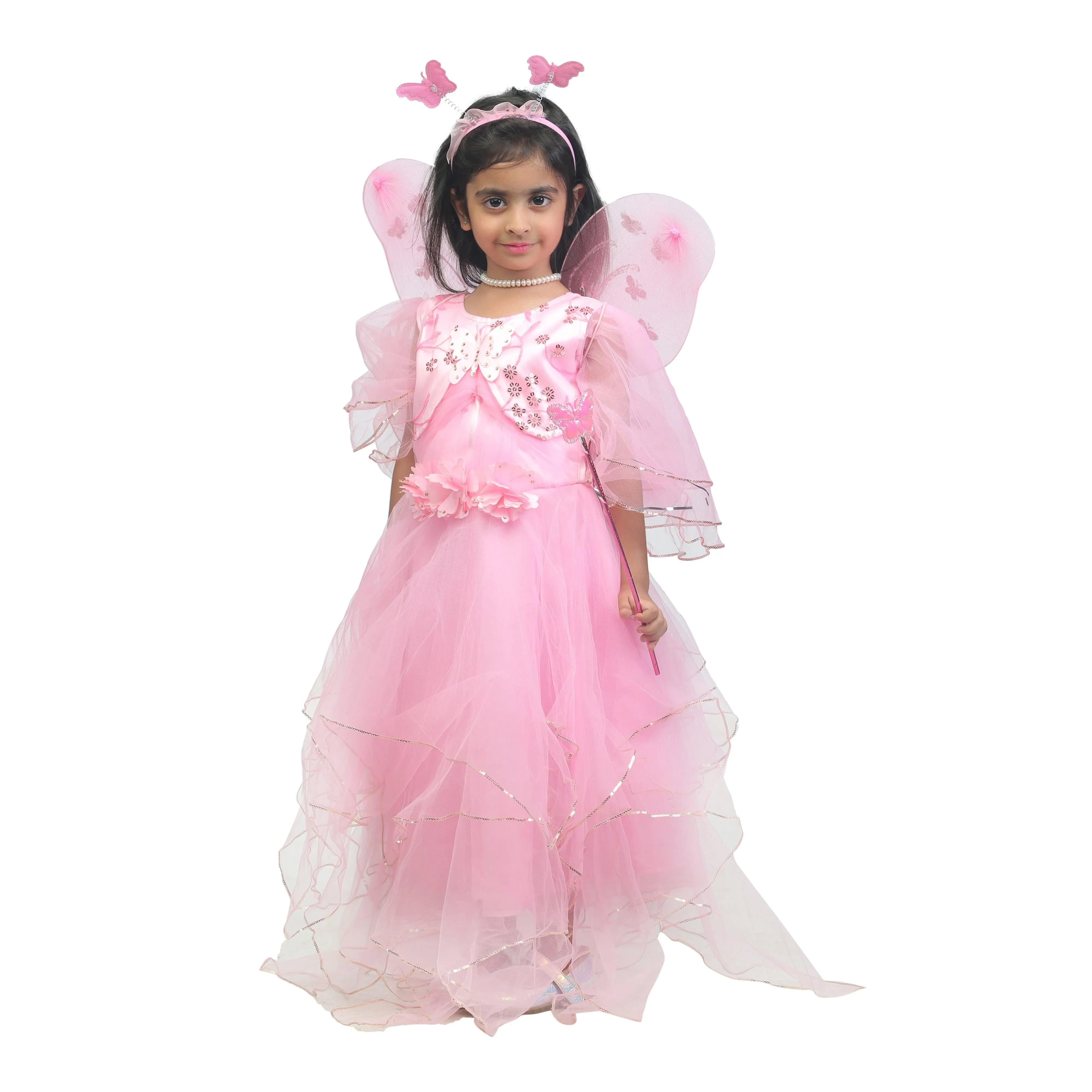 Ahhaaaa Kids Cotton A-Line Maxi Dress/Angel Pari Dress/Christmas Gown