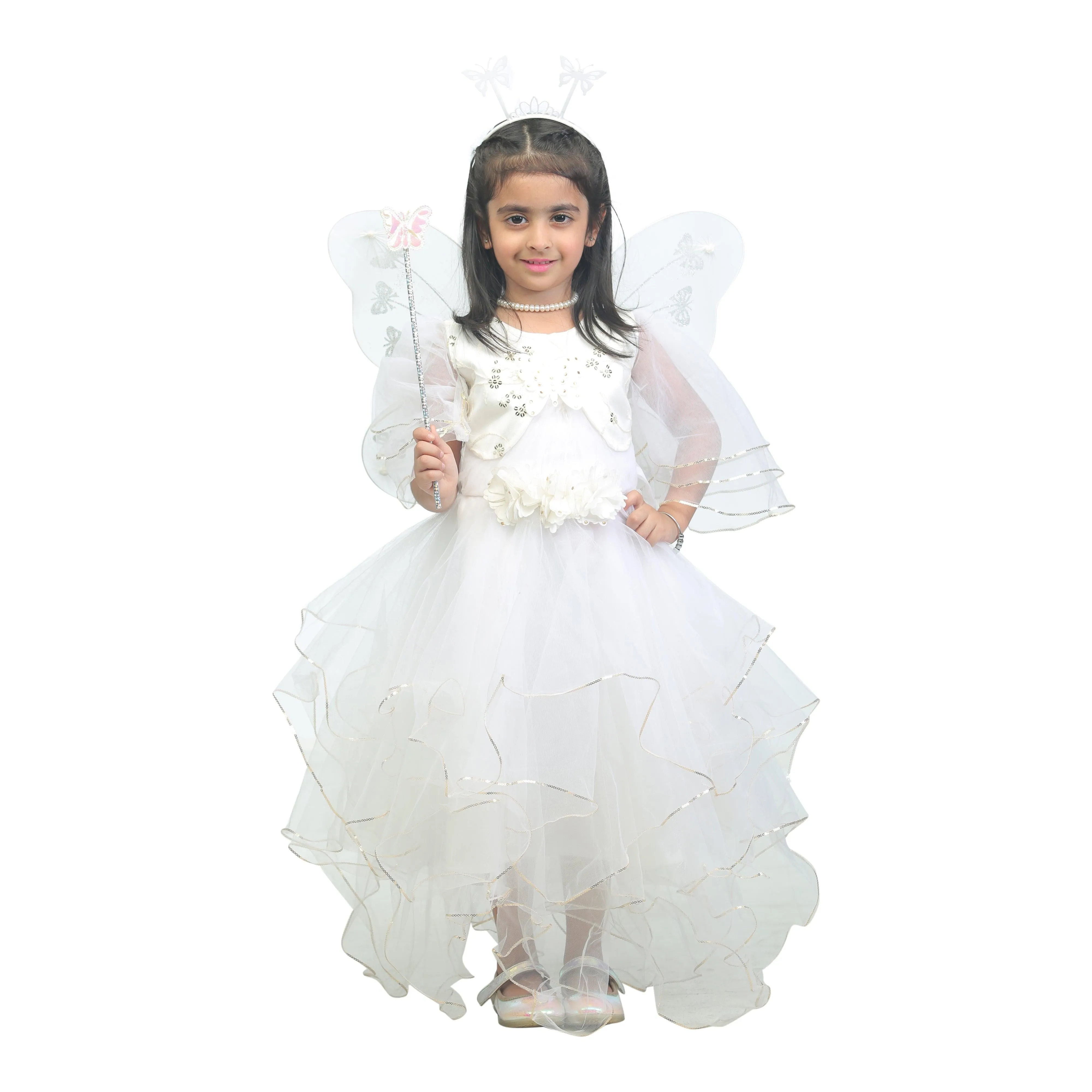 Ahhaaaa Kids Cotton A-Line Maxi Dress/Angel Pari Dress/Christmas Gown