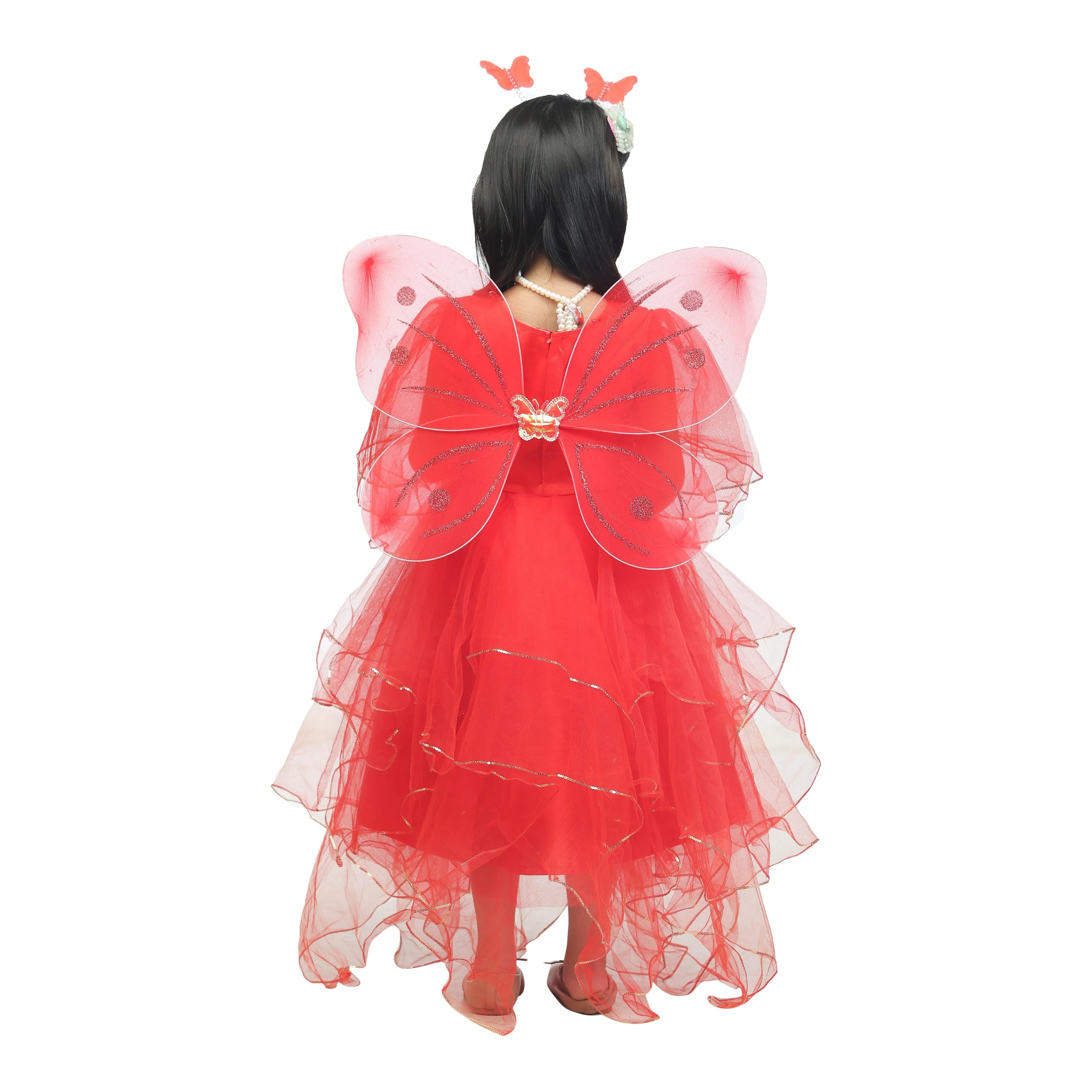 Ahhaaaa Kids Cotton A-Line Maxi Dress/Angel Pari Dress/Christmas Gown