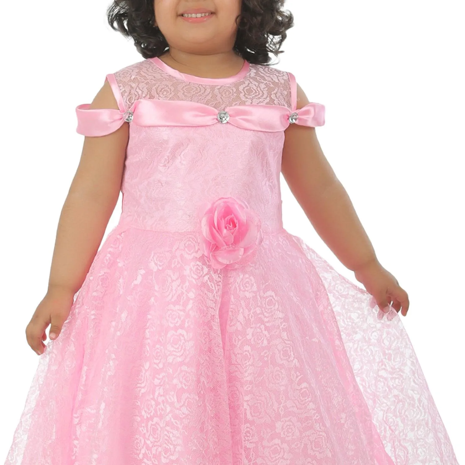 Ahhaaaa Kids Cotton A-Line Maxi Dress/Angel Pari Dress/Christmas Gown