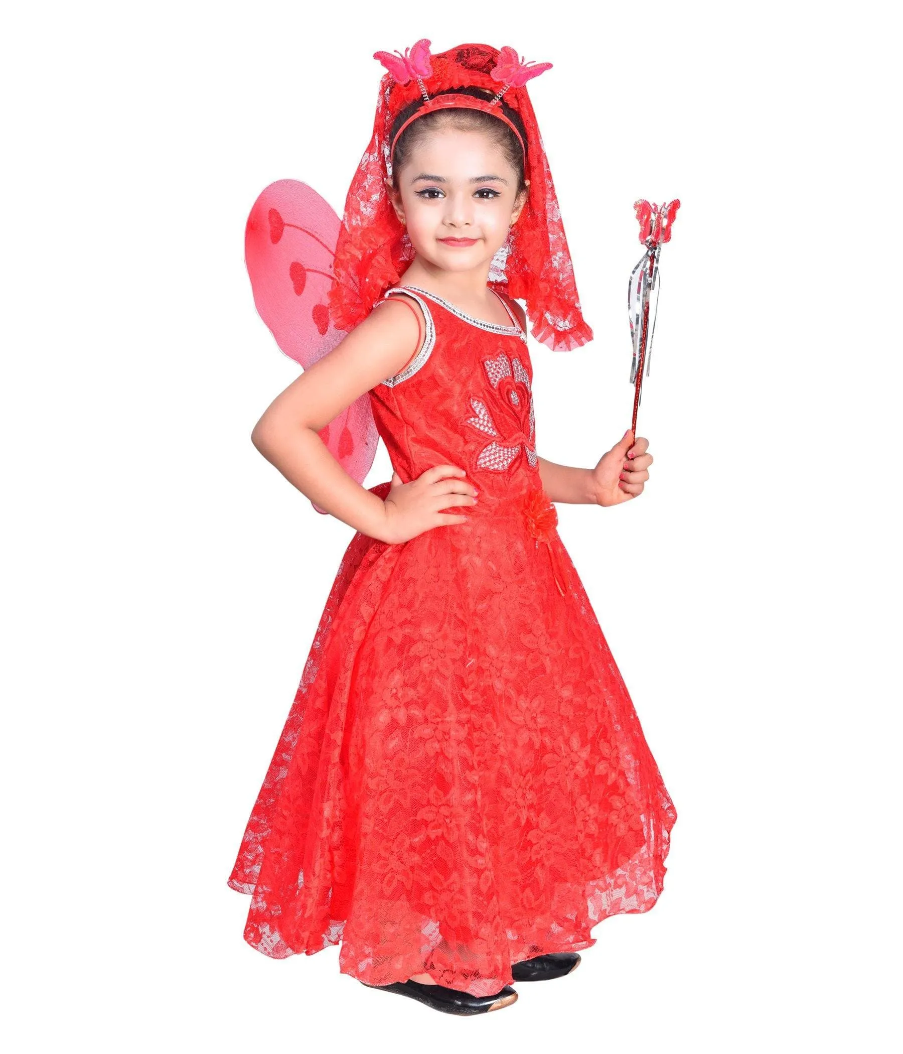 AHHAAAA Kids Cotton A-Line Maxi Dress/Angel Pari Dress/Christmas Gown