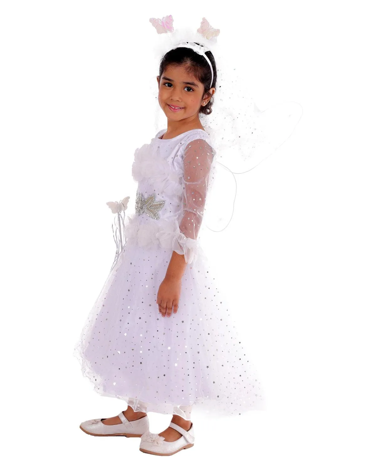 Ahhaaaa Kids Star Print A-Line Pari Dress/Christmas Dress/Maxi Dress/Gown