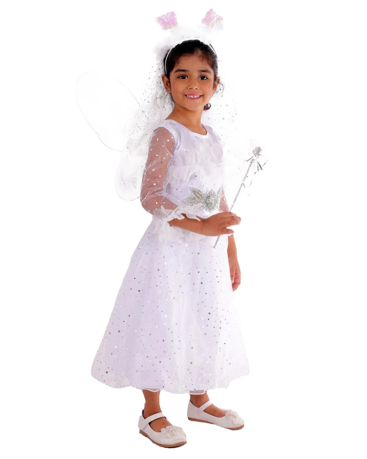 Ahhaaaa Kids Star Print A-Line Pari Dress/Christmas Dress/Maxi Dress/Gown