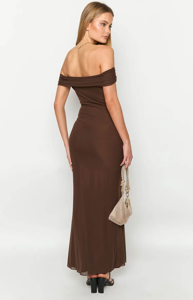 Amabella Brown Maxi Dress