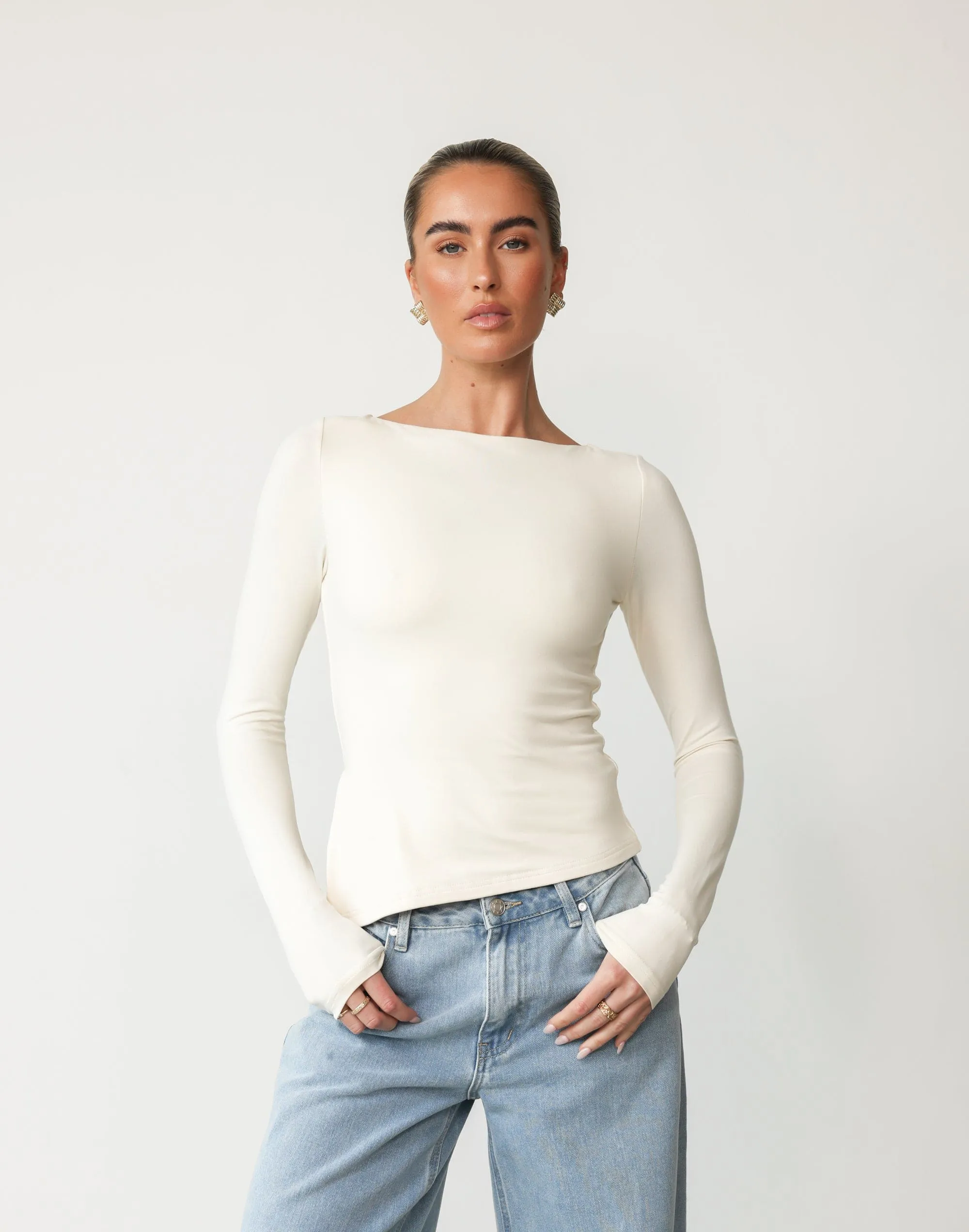 Amanda Long Sleeve Top (Oat)