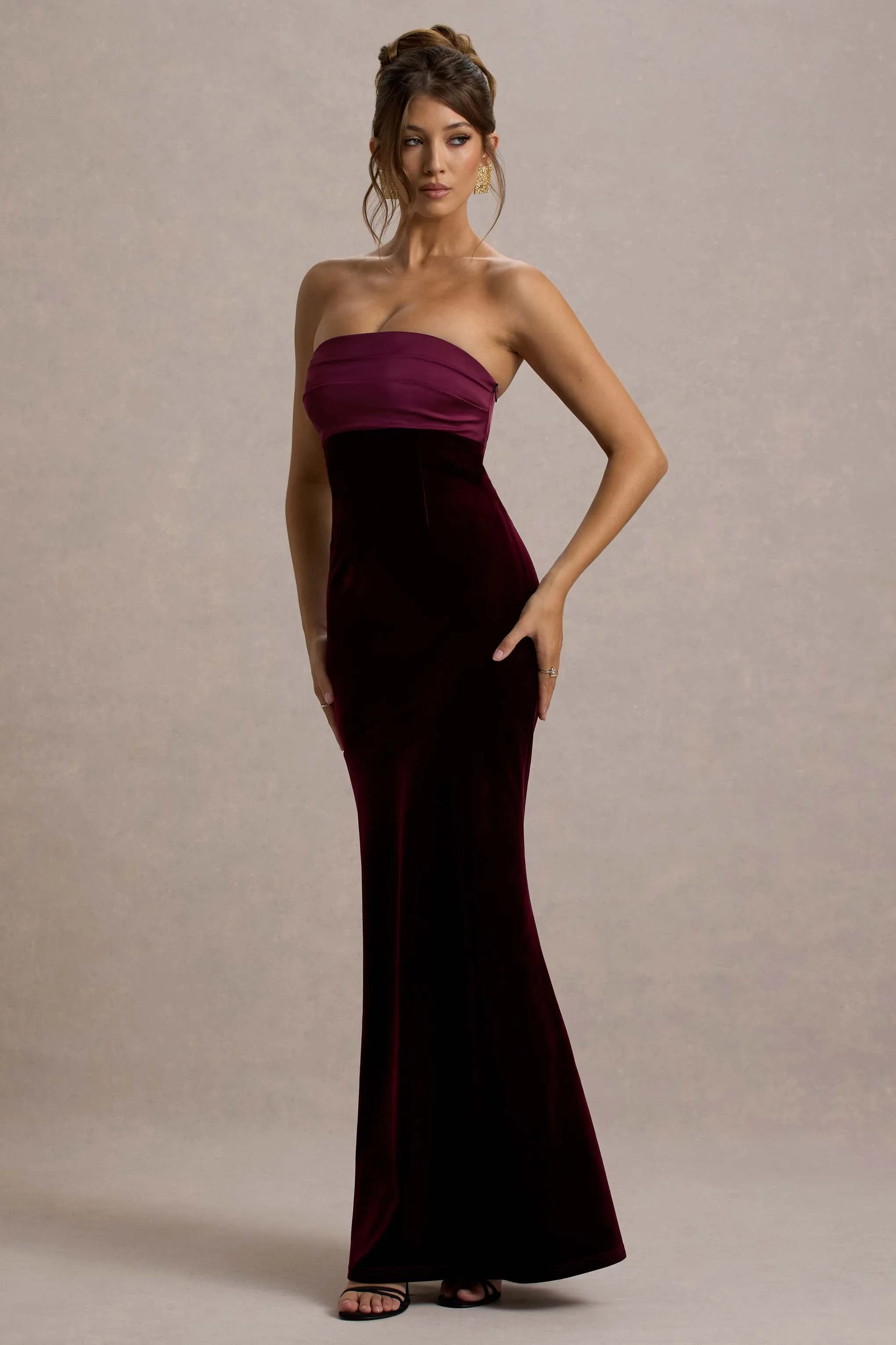 Ambrosi | Port Velvet Bandeau Maxi Dress