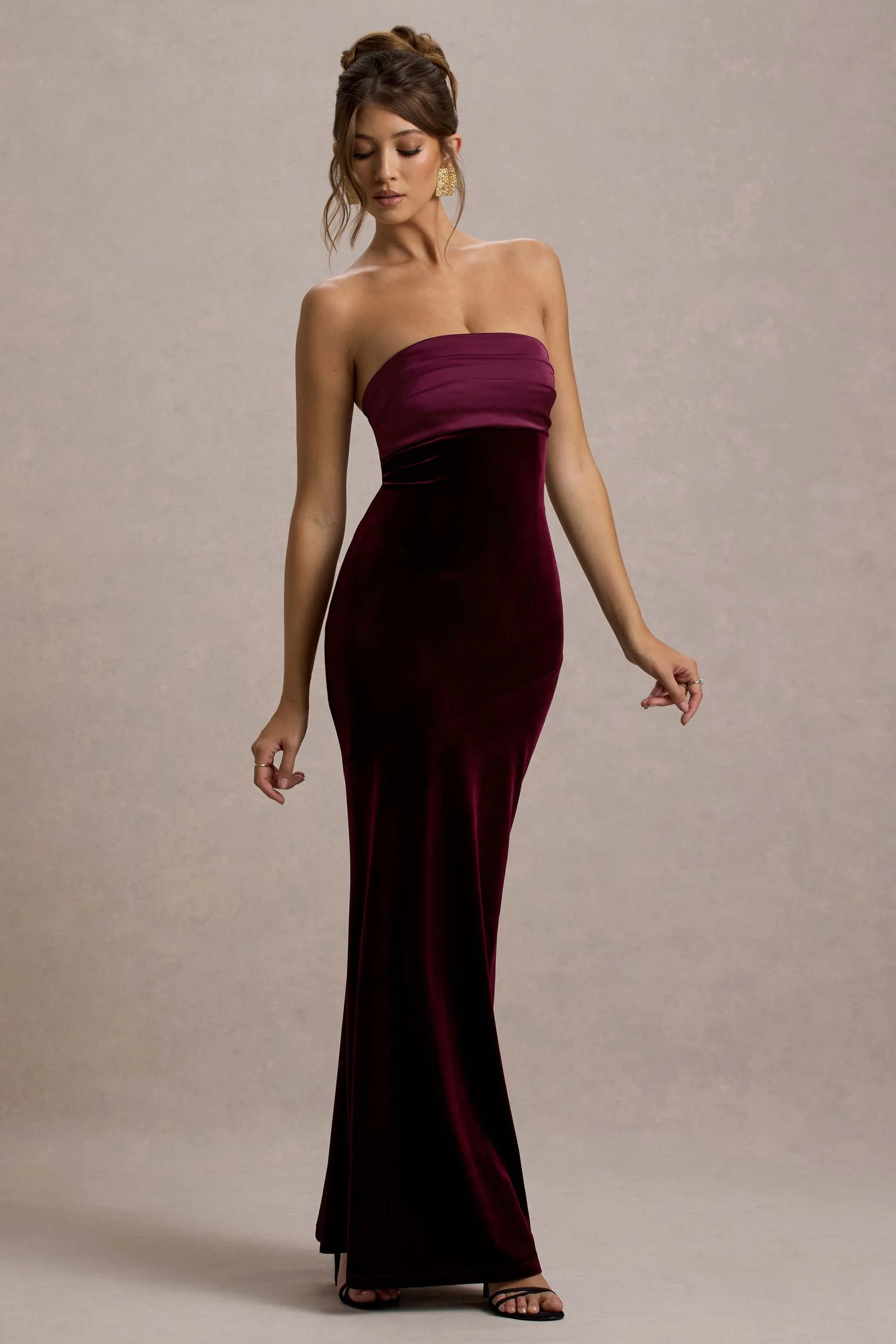 Ambrosi | Port Velvet Bandeau Maxi Dress