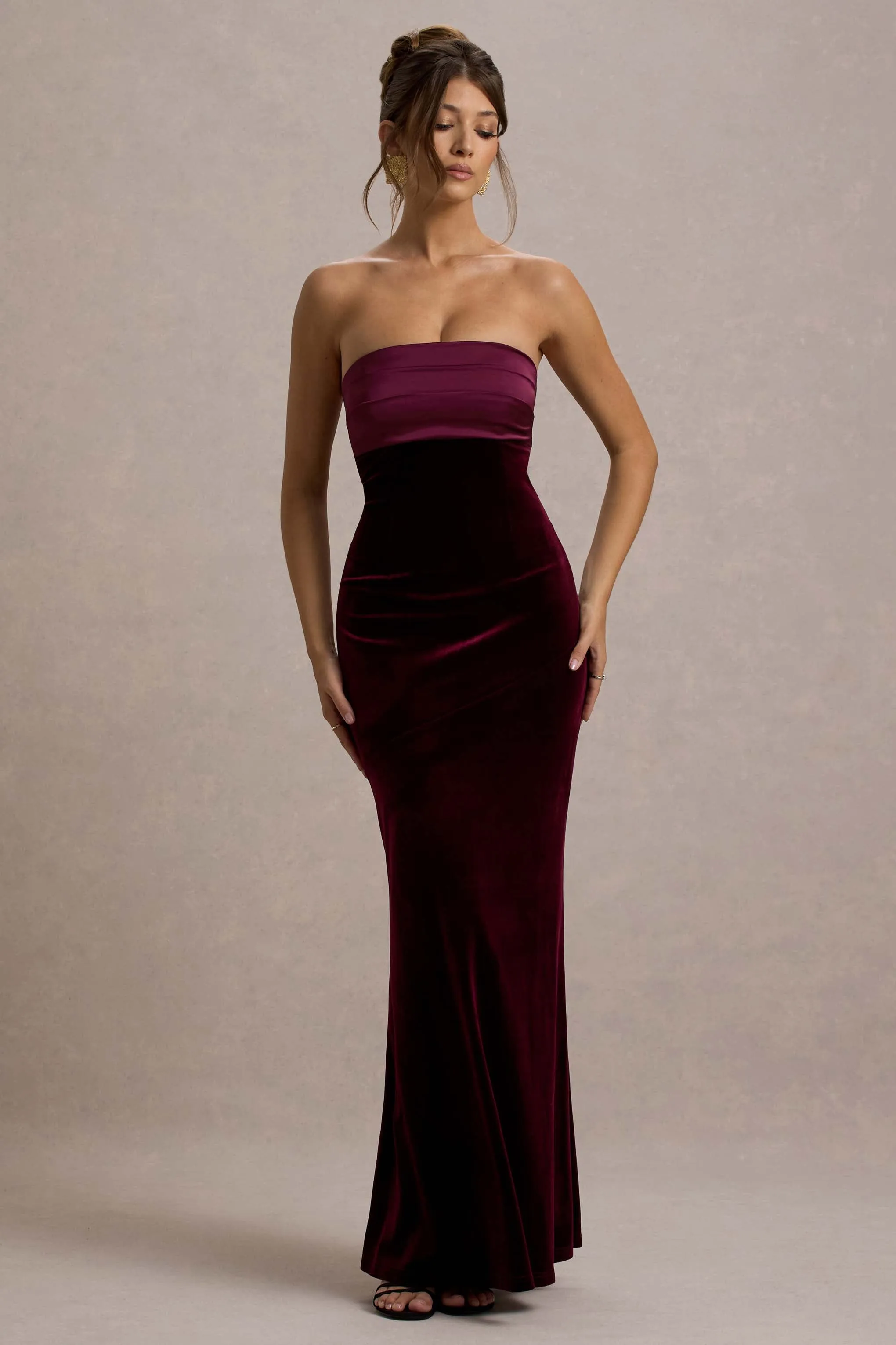 Ambrosi | Port Velvet Bandeau Maxi Dress