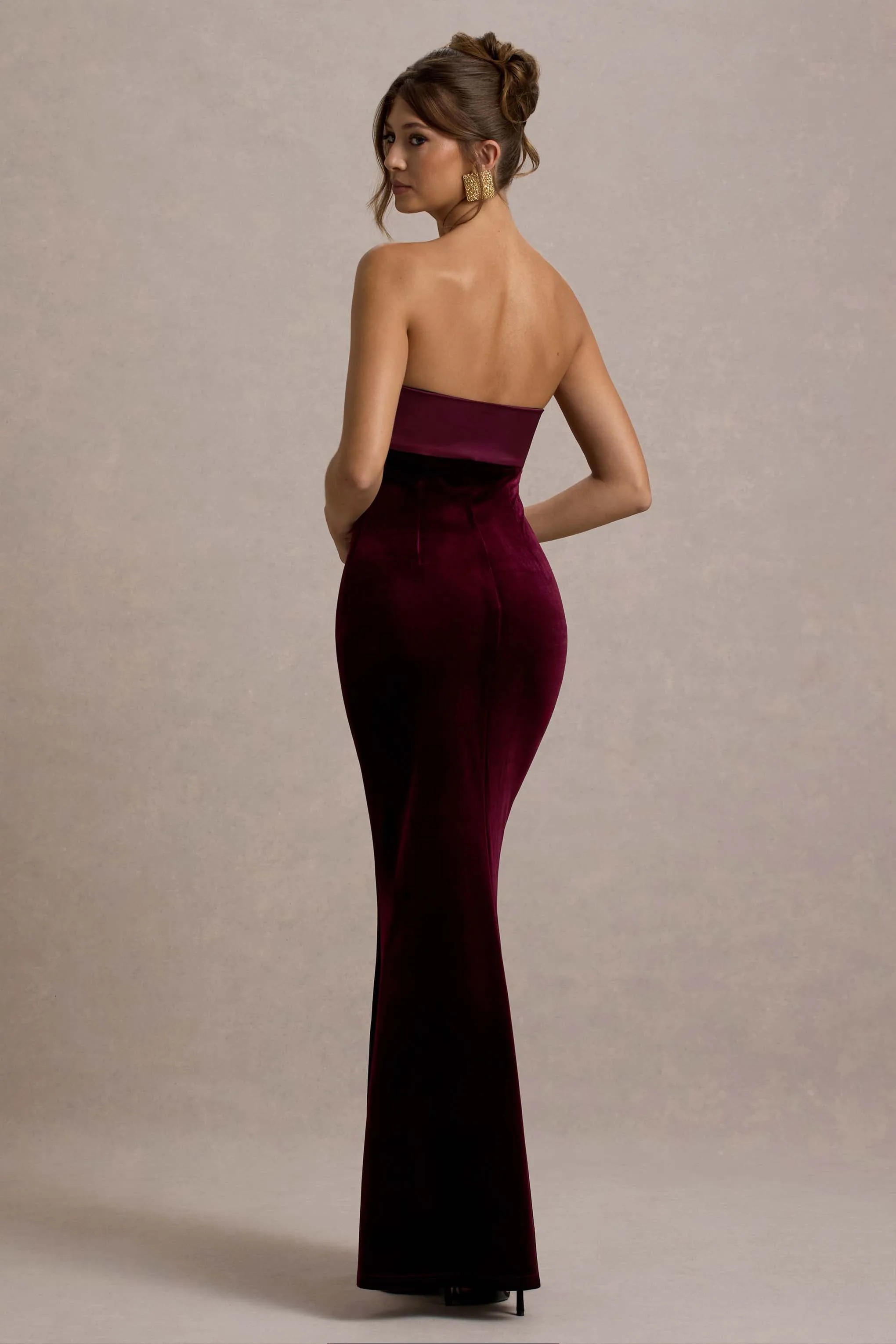 Ambrosi | Port Velvet Bandeau Maxi Dress