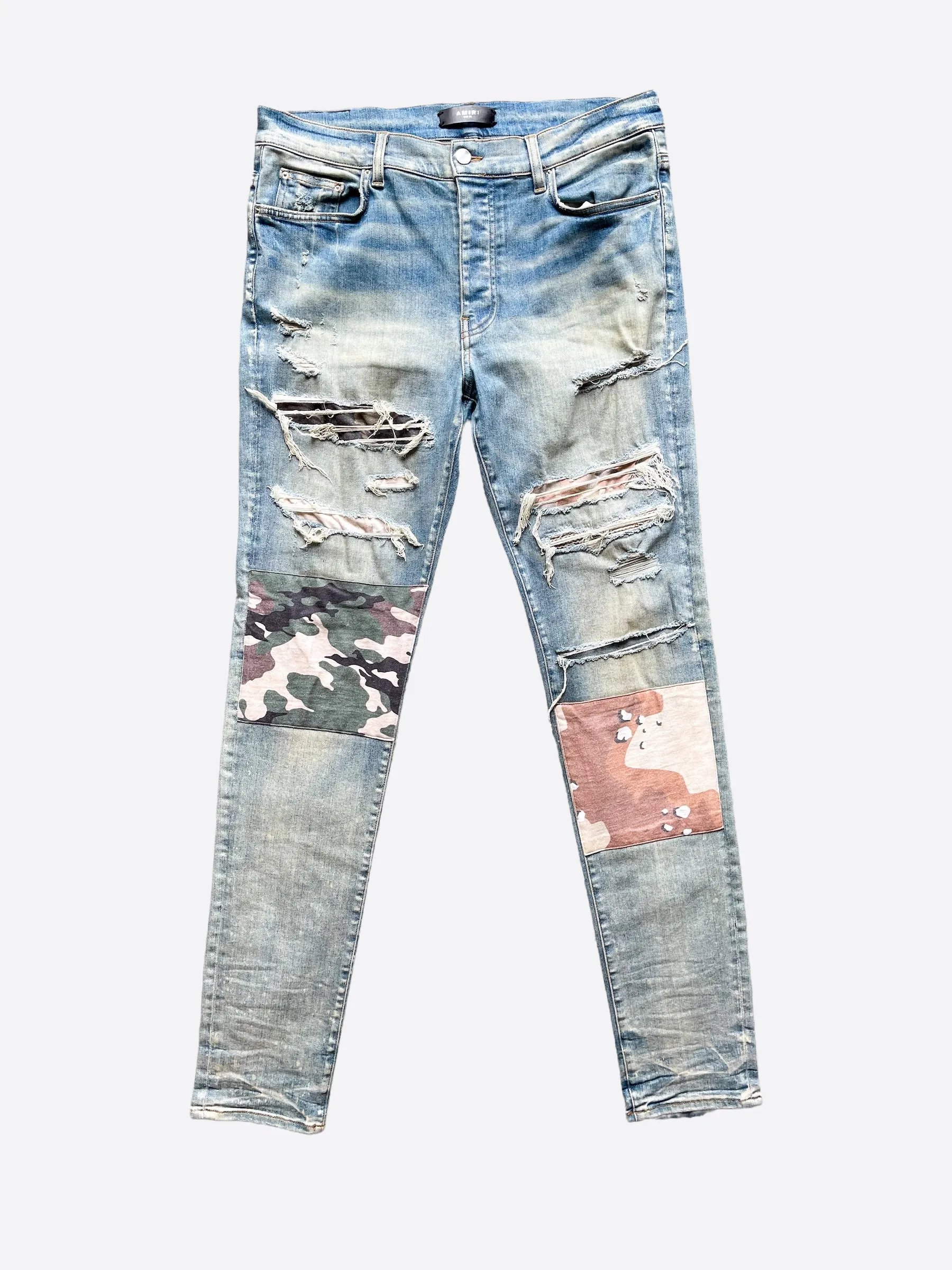 Amiri Military Camo Patch Jeans