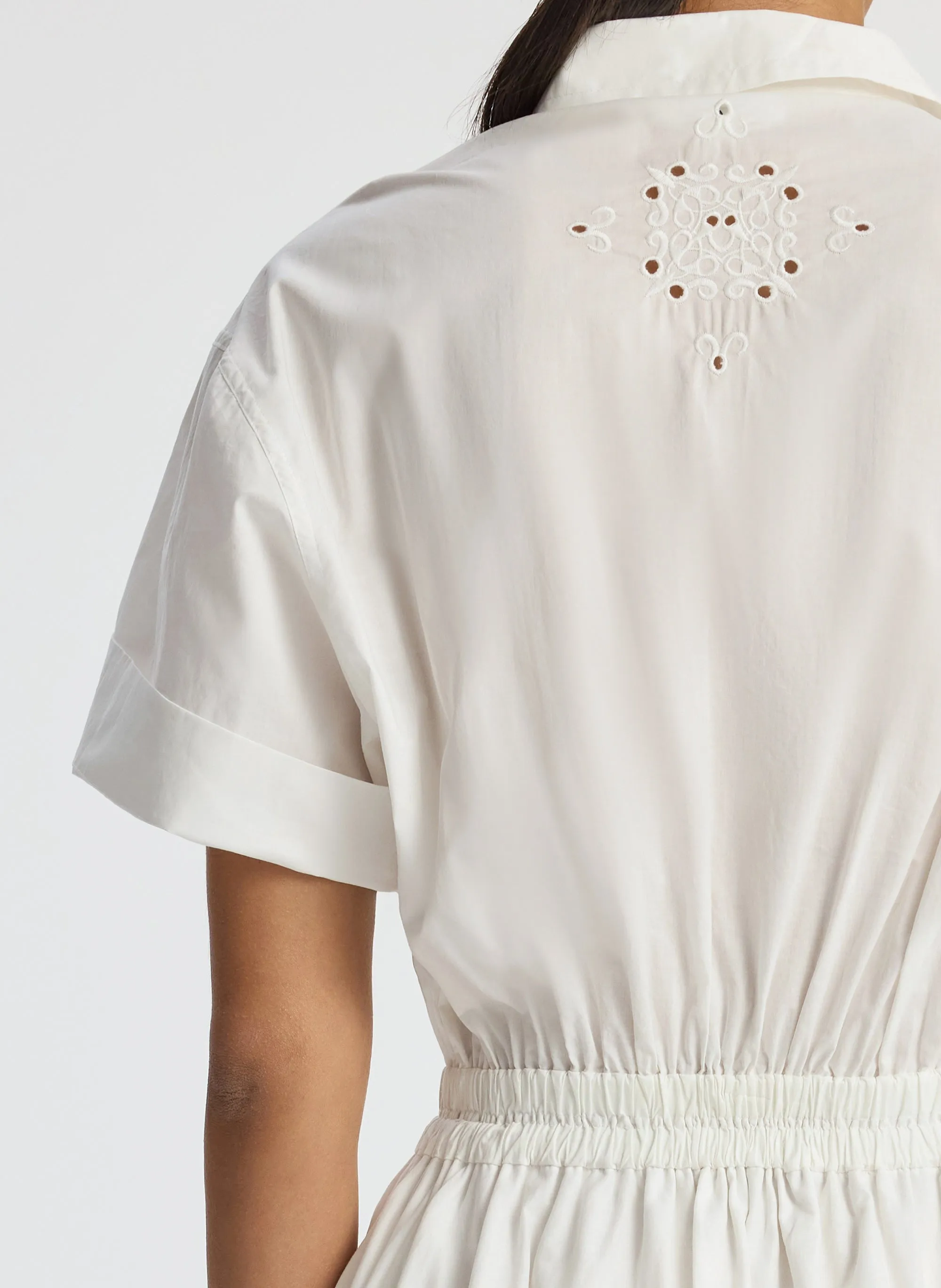 Amy Embroidered Poplin Shirtdress