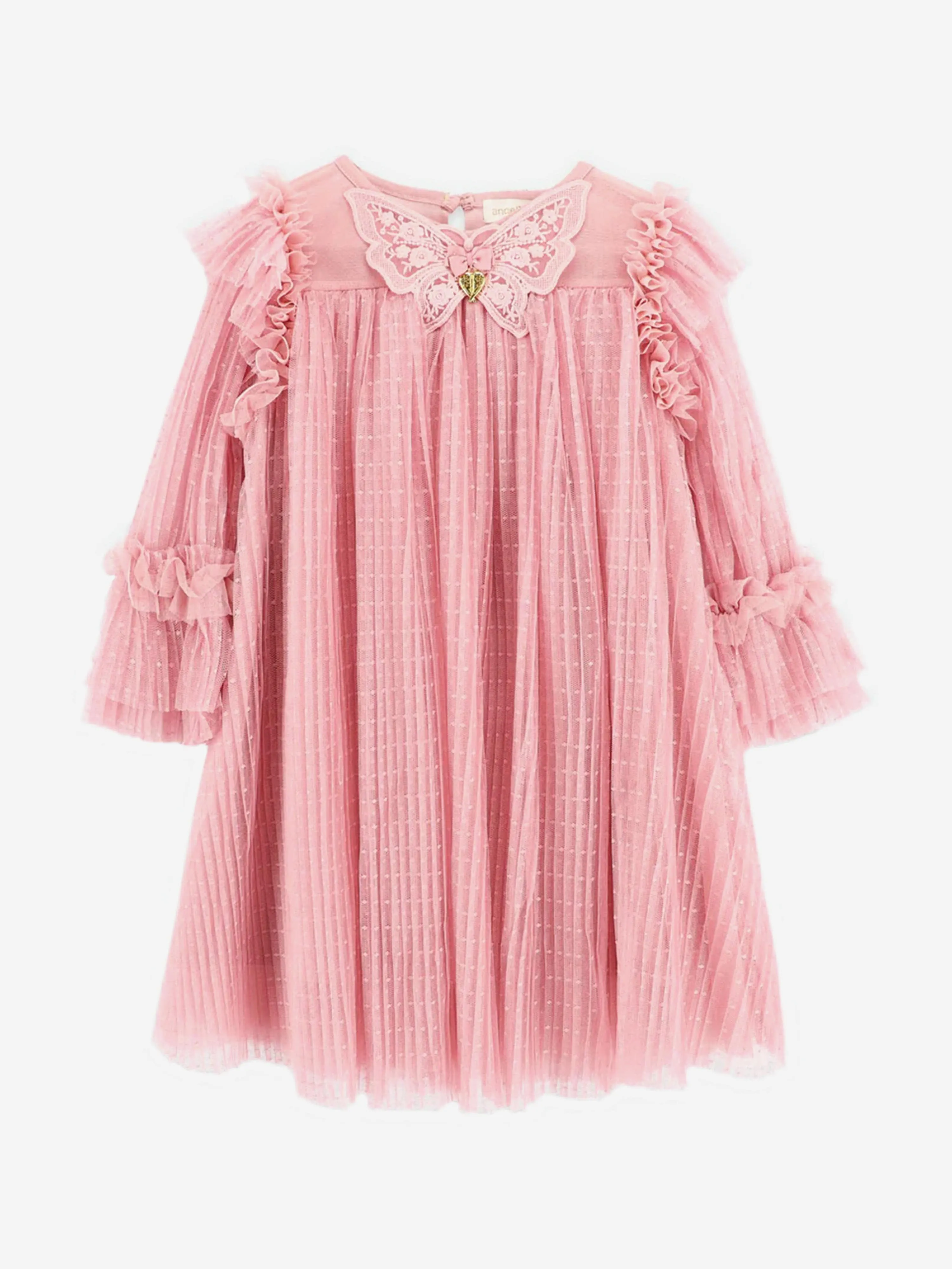 Angels Face Girls Chrissie Tulle Butterfly Dress in Pink