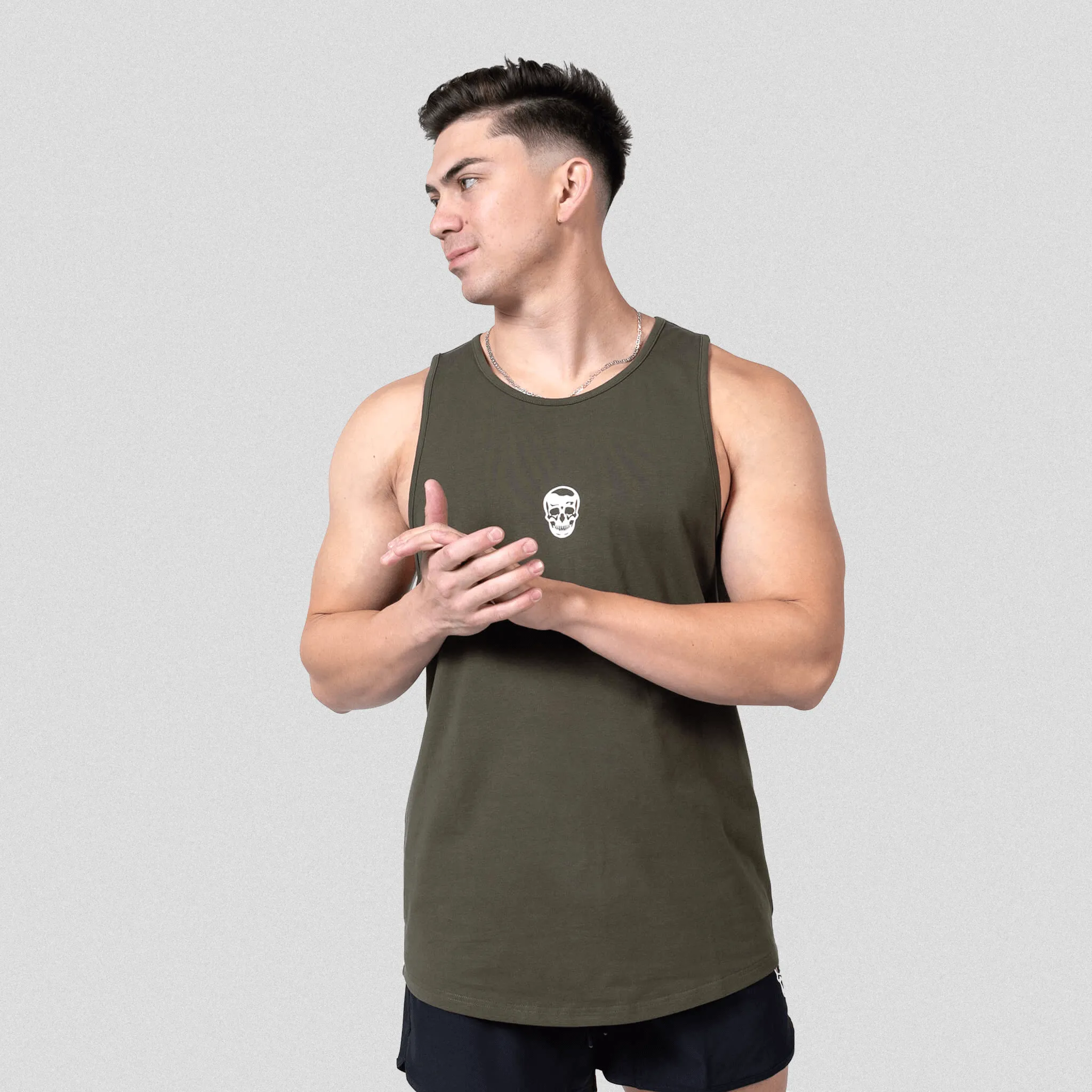 Ascend Scoop Hem Tank - OD Green