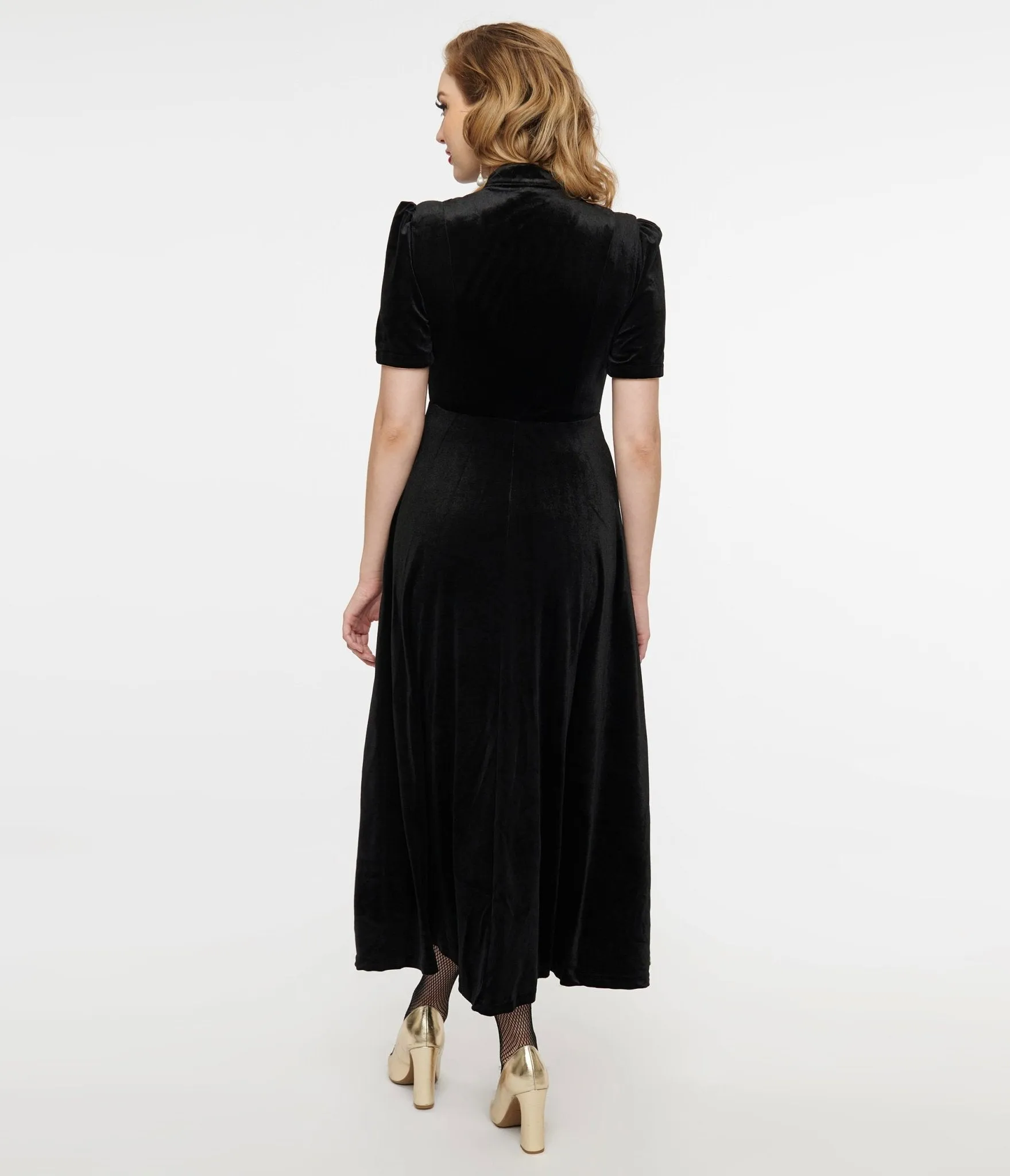 Audrey K Black Velvet Taboo Maxi Dress