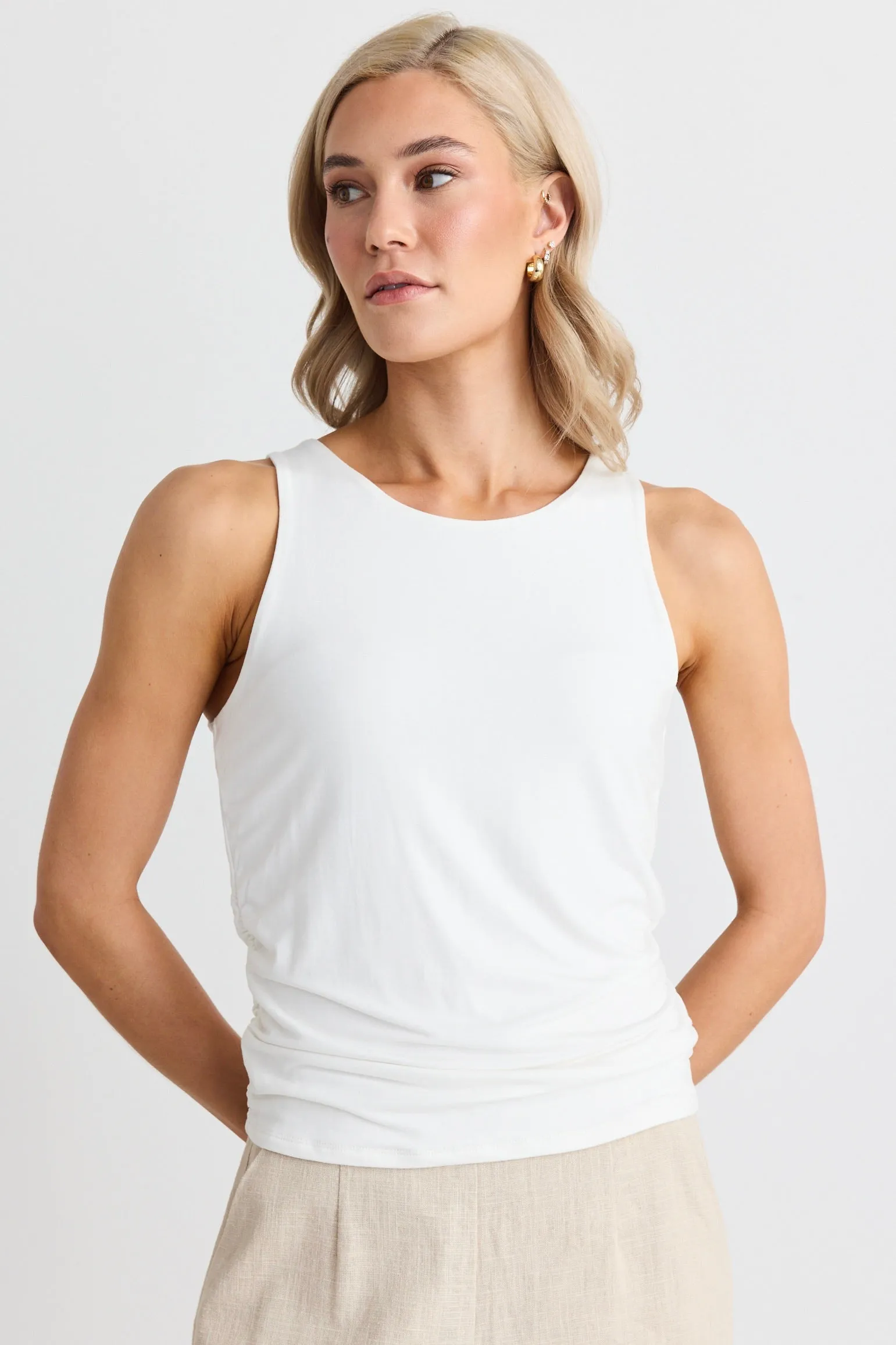 Author Ivory Stretch Cutaway Tank