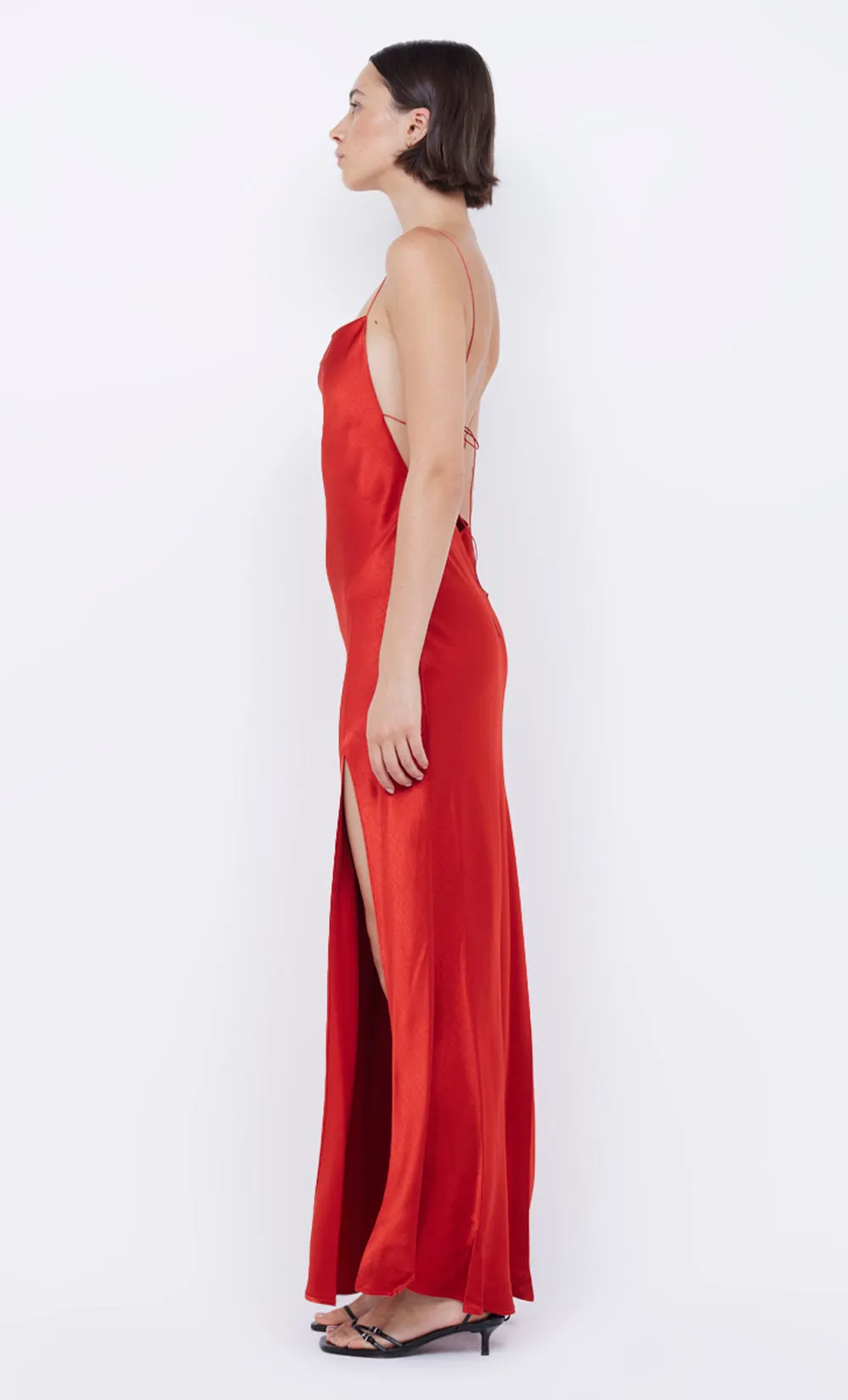 AYALA COWL MAXI DRESS - CRIMSON