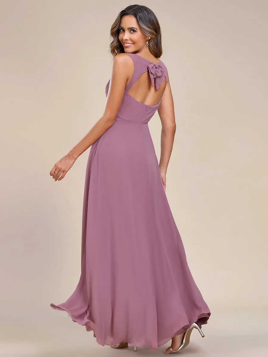 Backless Butterfly Design Chiffon Wholesale Bridesmaid Dresses