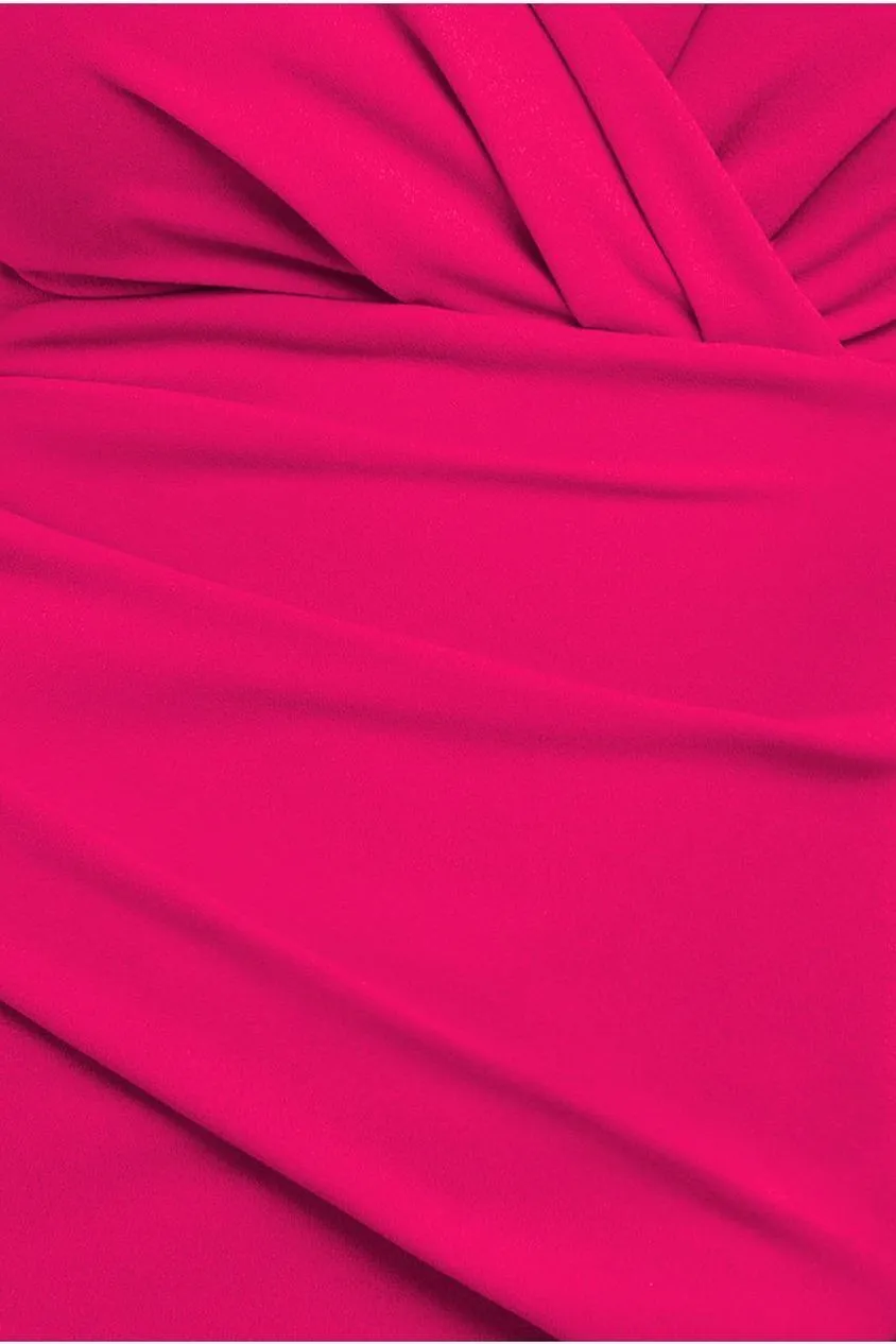 Bardot Pleated Maxi Dress - Hot Pink by Goddiva