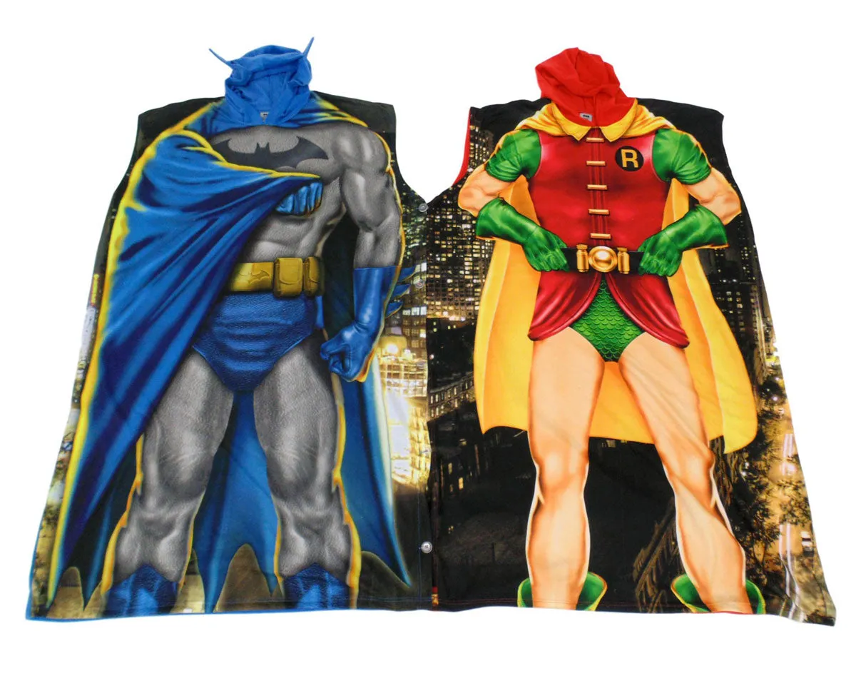 Batman and Robin Poncho Costume Lounge wear Dynamic Duo -Closeout