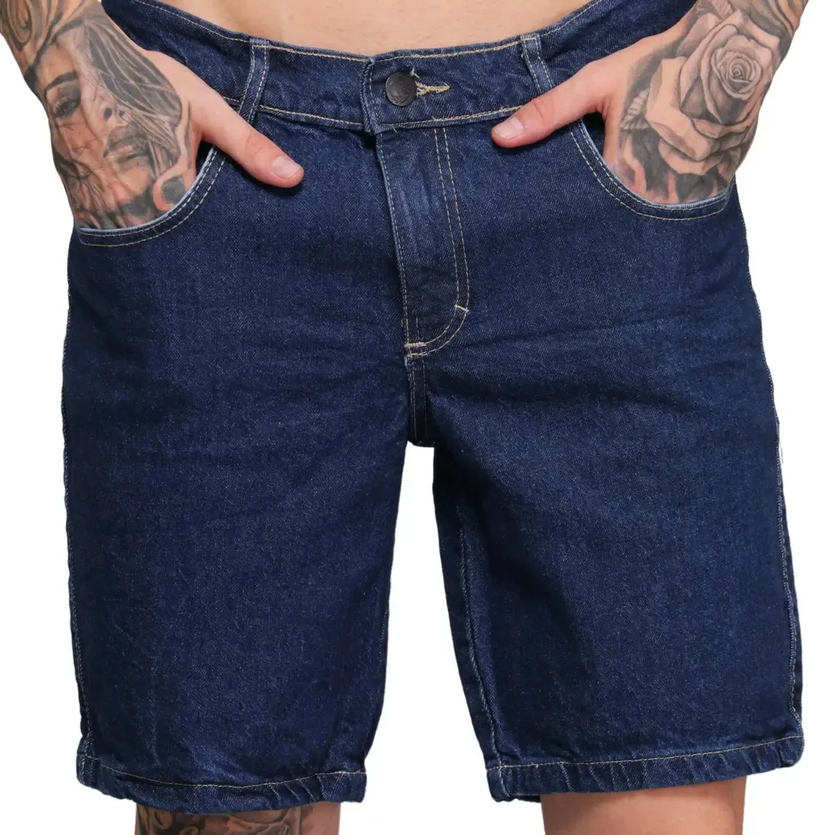 Bermuda Jeans Masculina Algodão Tendência Verão