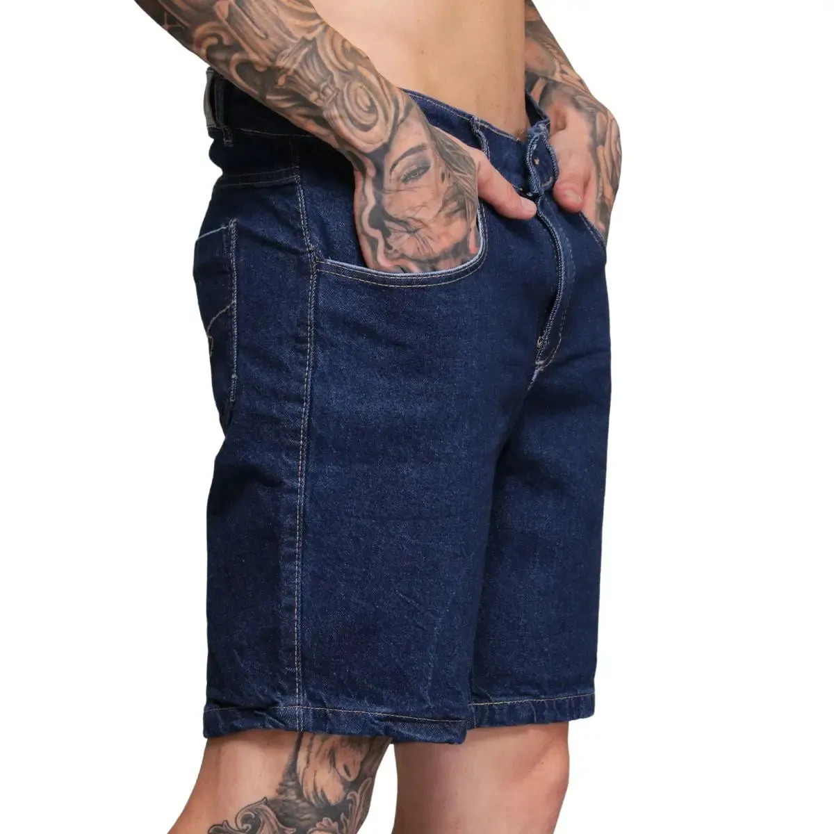 Bermuda Jeans Masculina Algodão Tendência Verão