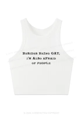 Besides Being Gay Y2K Crop Tank Top Cherrykitten