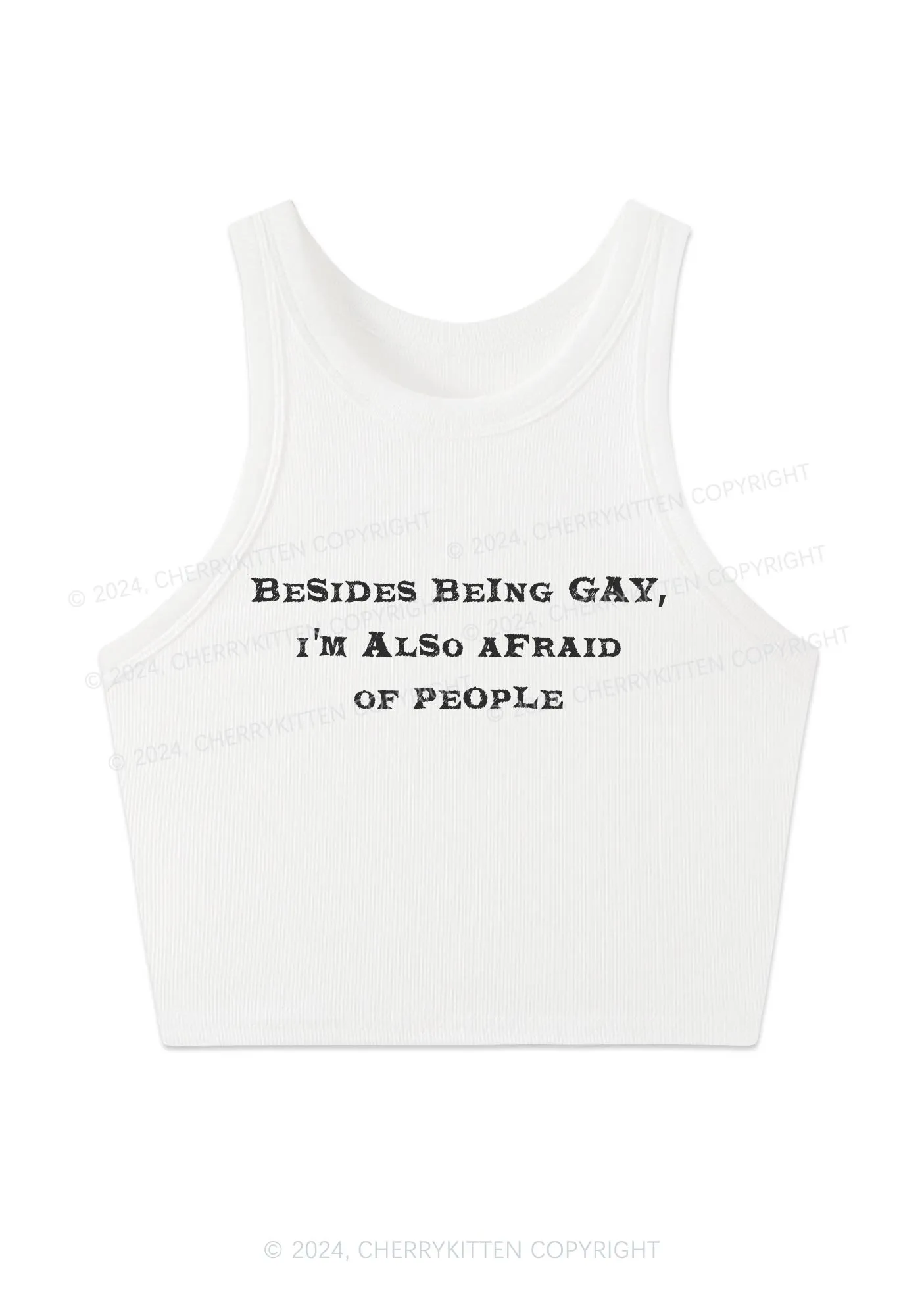 Besides Being Gay Y2K Crop Tank Top Cherrykitten