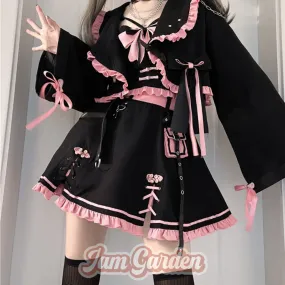 Black Pink Sweet Cool Lolita Dress