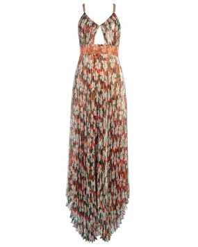 Blossom Gloria Chain Strap Pleat Maxi Dress