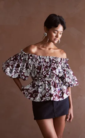 BOGOTA TOP - BROWN FLORAL