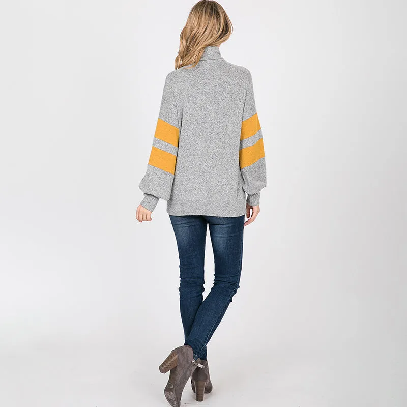 Bright Side Stripe Jumper Silver Grey